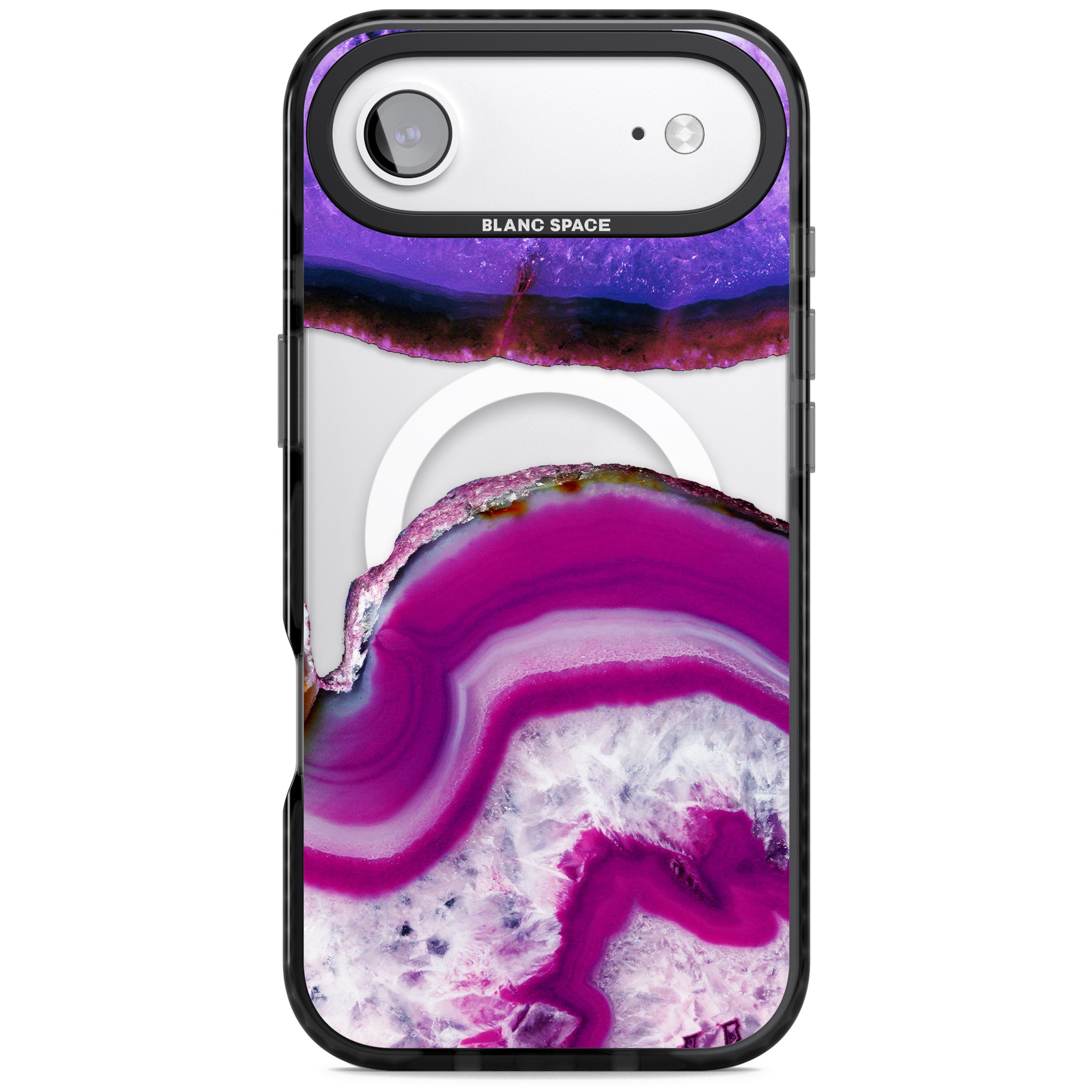 Amethyst Crystal Slice iPhone 17 Air Impact Pro Black Phone Case