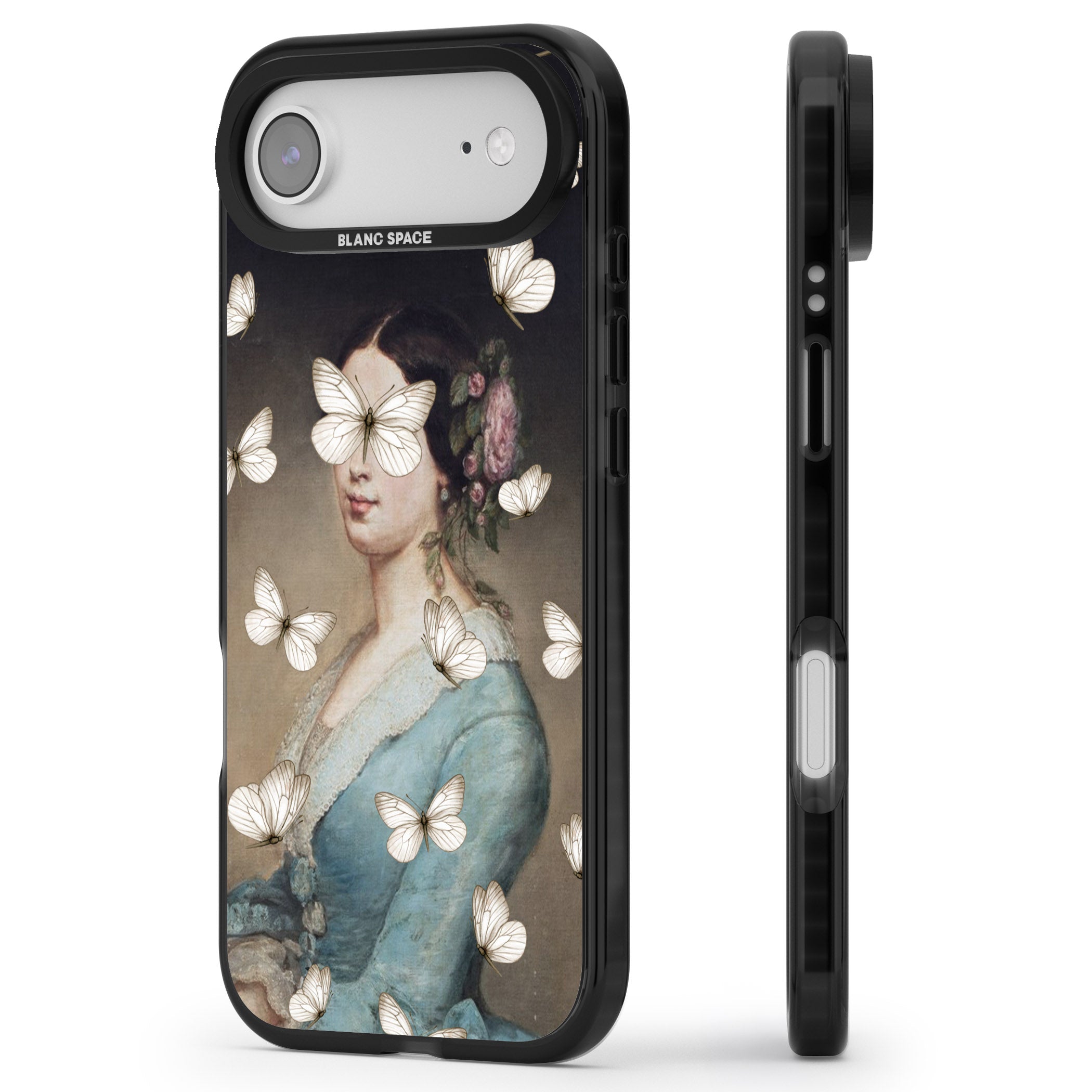 Butterfly Beauty iPhone 17 Air Impact Pro Black Phone Case Side Profile