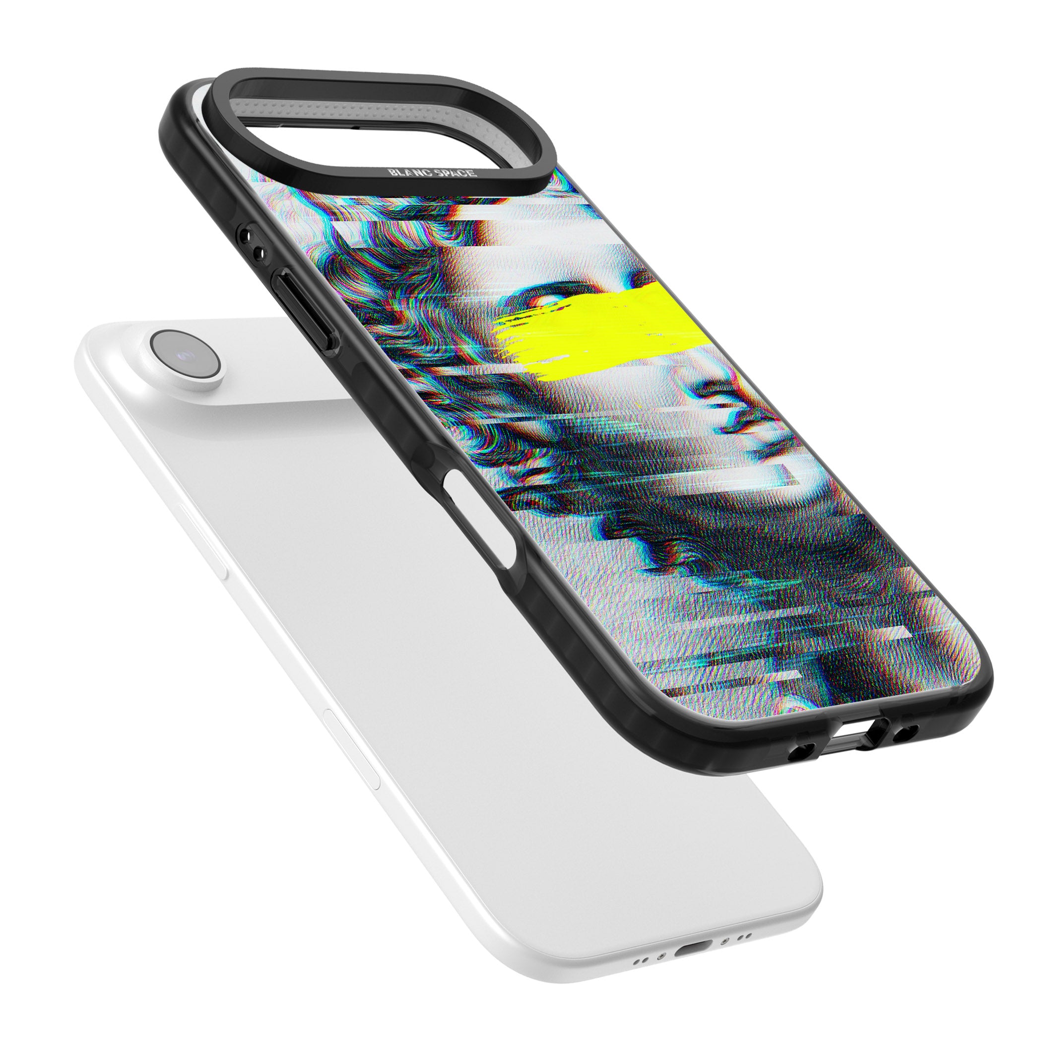 Glitched Fragment iPhone 17 Air Impact Pro Black Phone Case Colours