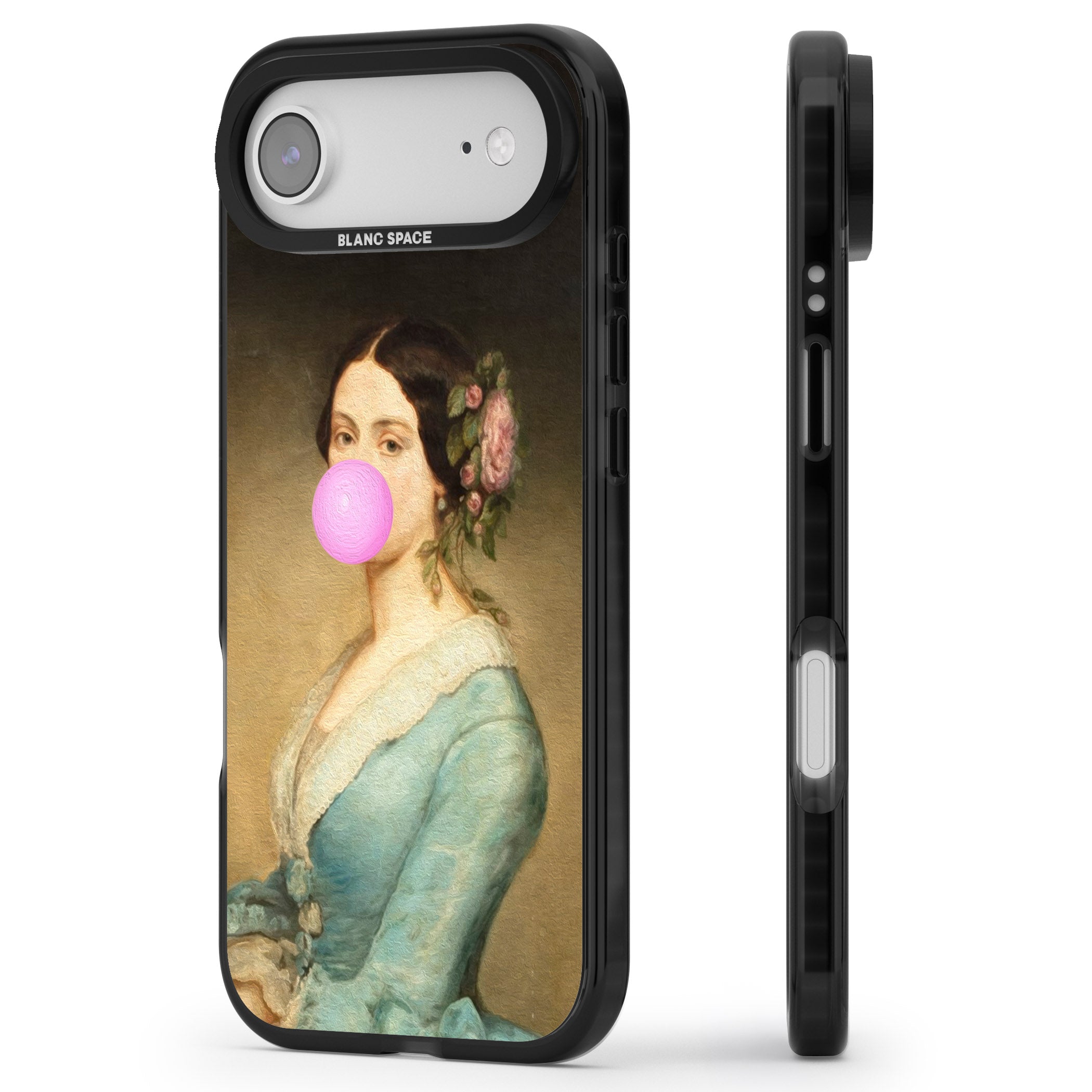 Bubblegum Renaissance iPhone 17 Air Impact Pro Black Phone Case Side Profile