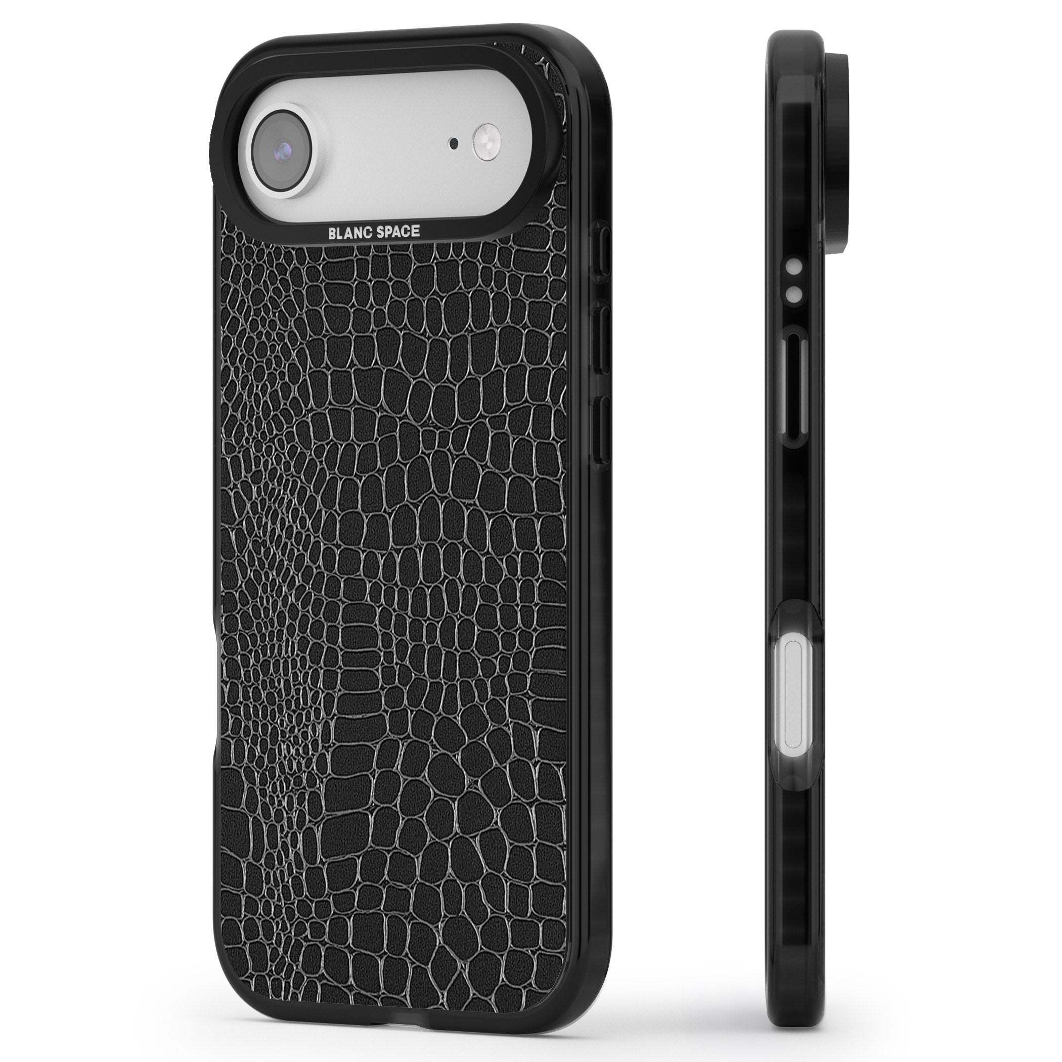 Black Snakeskin iPhone 17 Air Impact Pro Black Phone Case Side Profile
