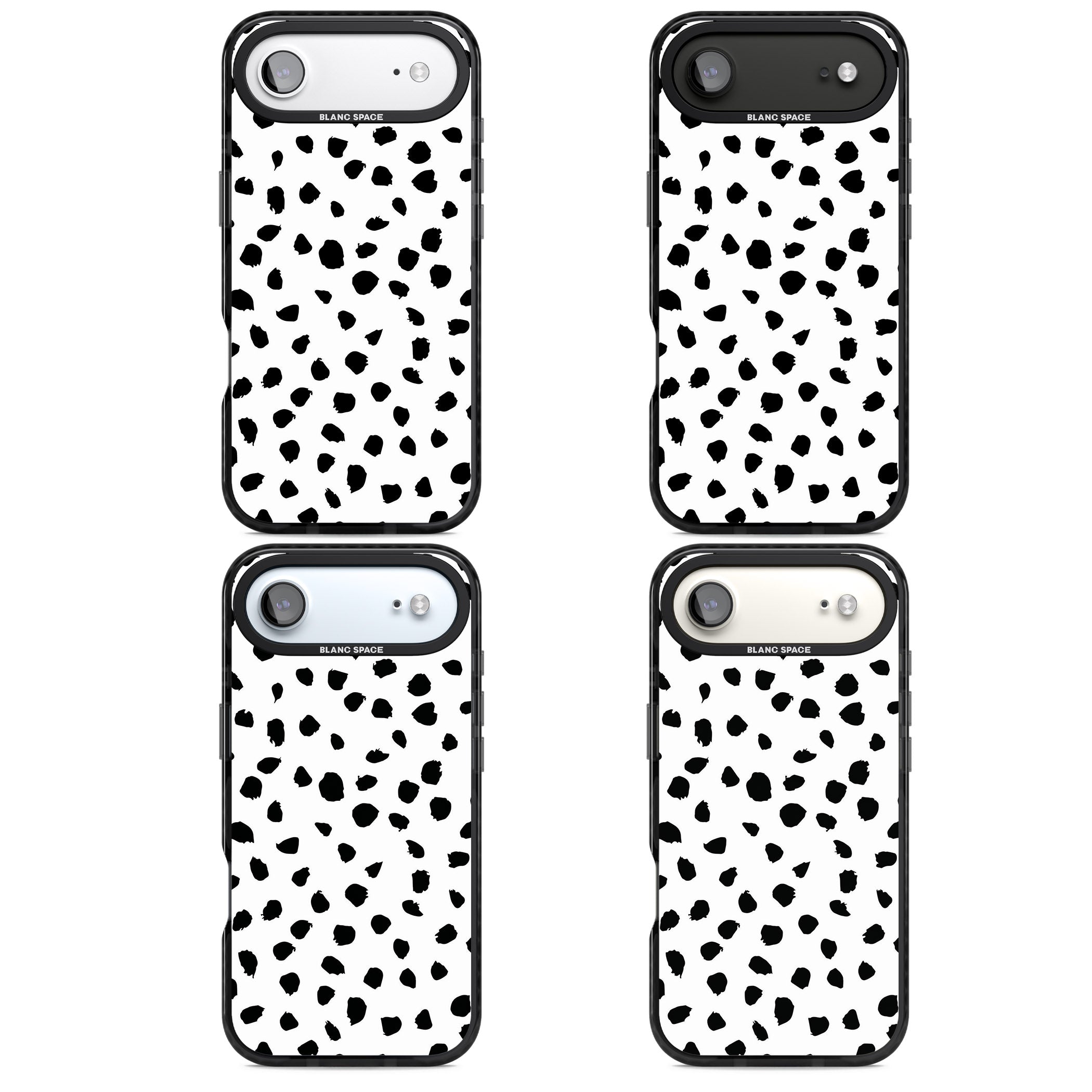 White Dalmatian Print iPhone 17 Air Impact Pro Black Phone Case APT Impact Protection