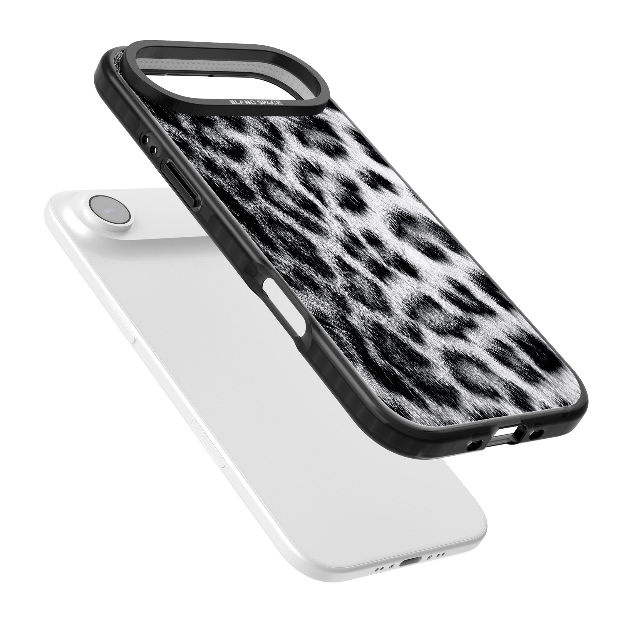 Animal Fur Pattern Snow Leopard iPhone 17 Air Impact Pro Black Phone Case Colours