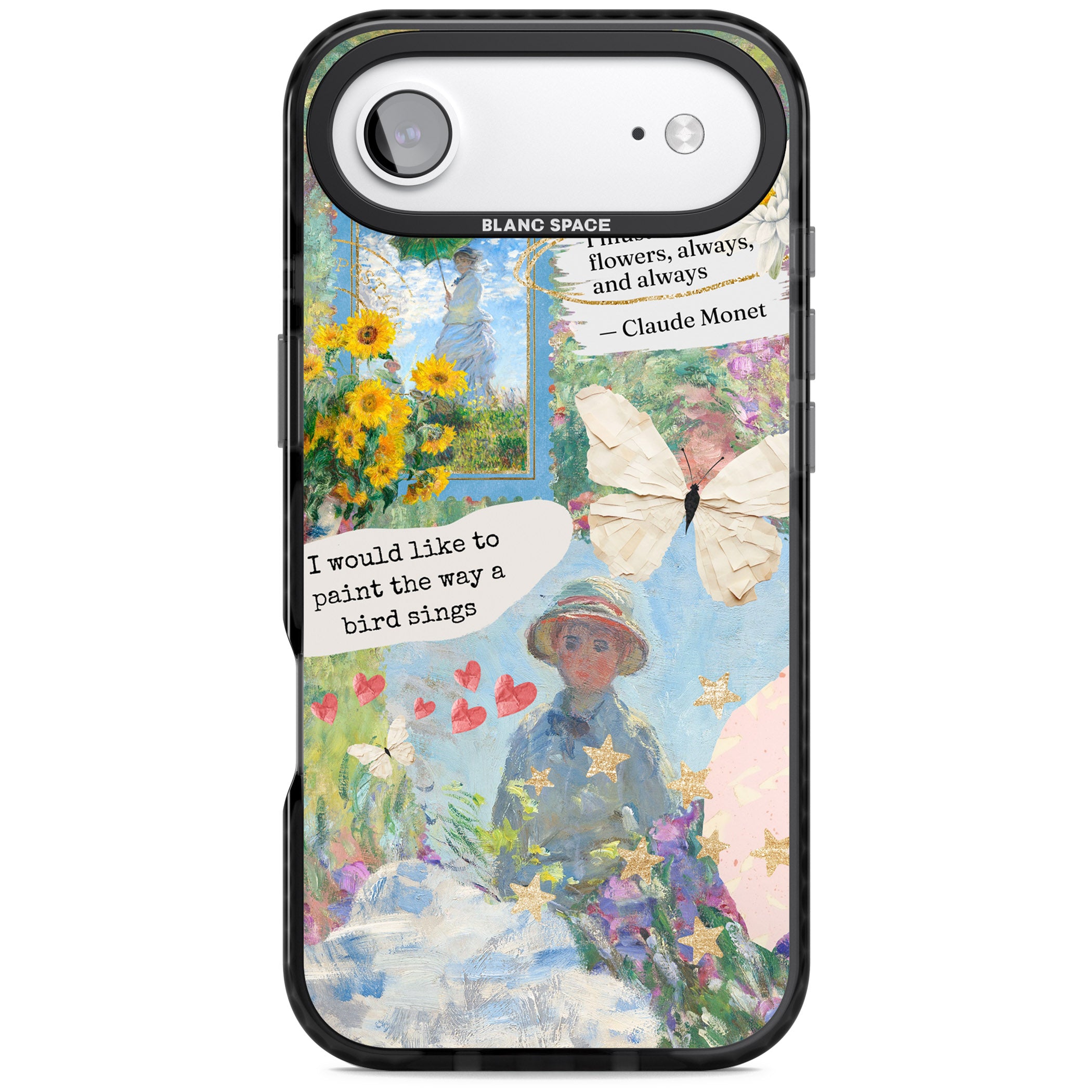 Monet 'Way A Bird Sings' Collage iPhone 17 Air Impact Pro Black Phone Case