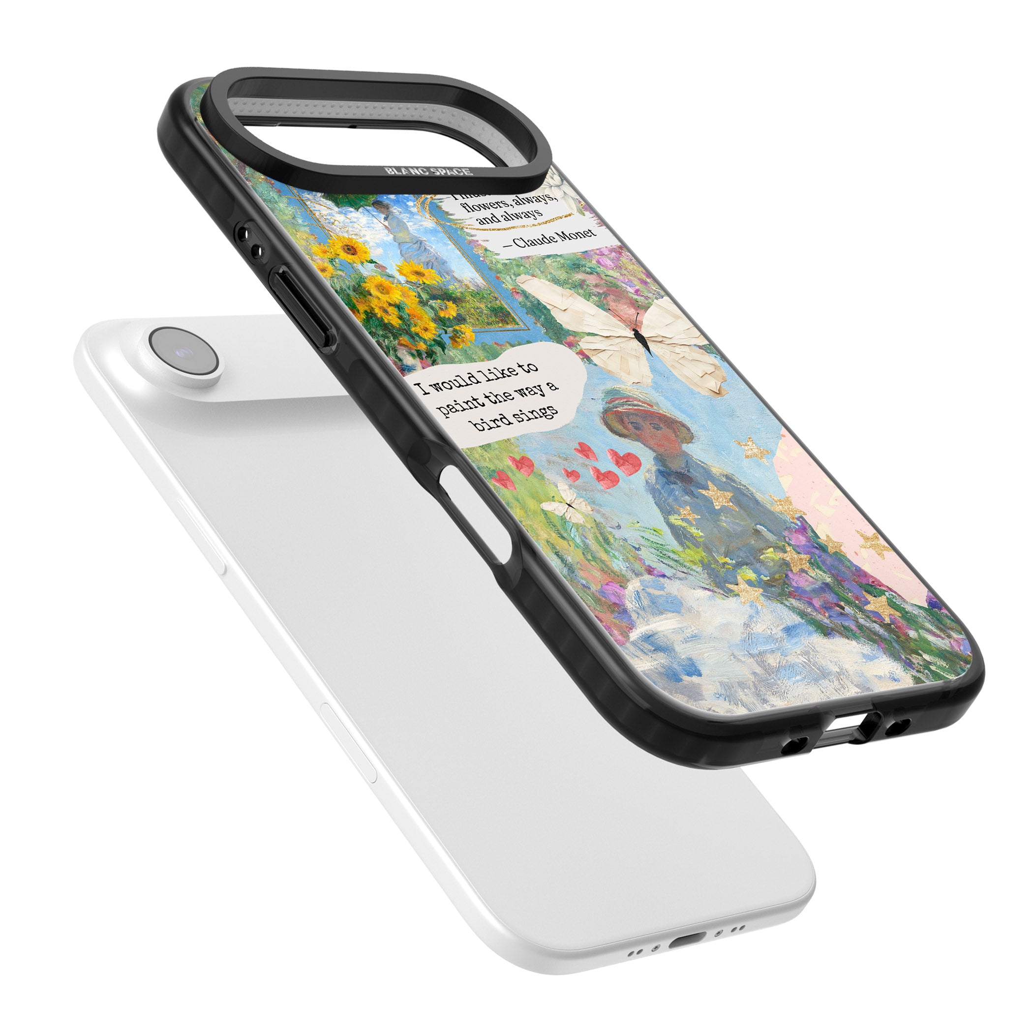 Monet 'Way A Bird Sings' Collage iPhone 17 Air Impact Pro Black Phone Case Colours