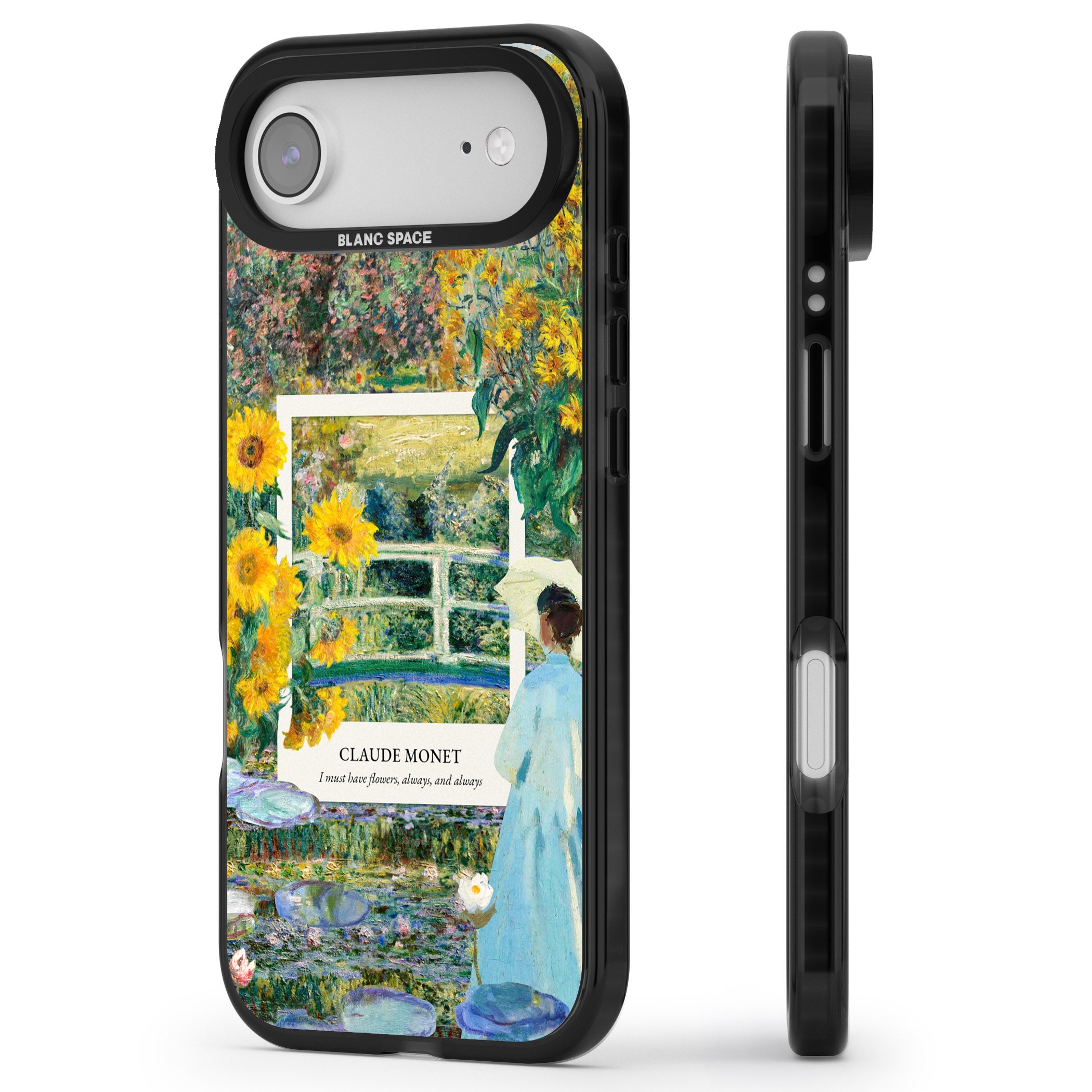 Monet Garden Bridge iPhone 17 Air Impact Pro Black Phone Case Side Profile