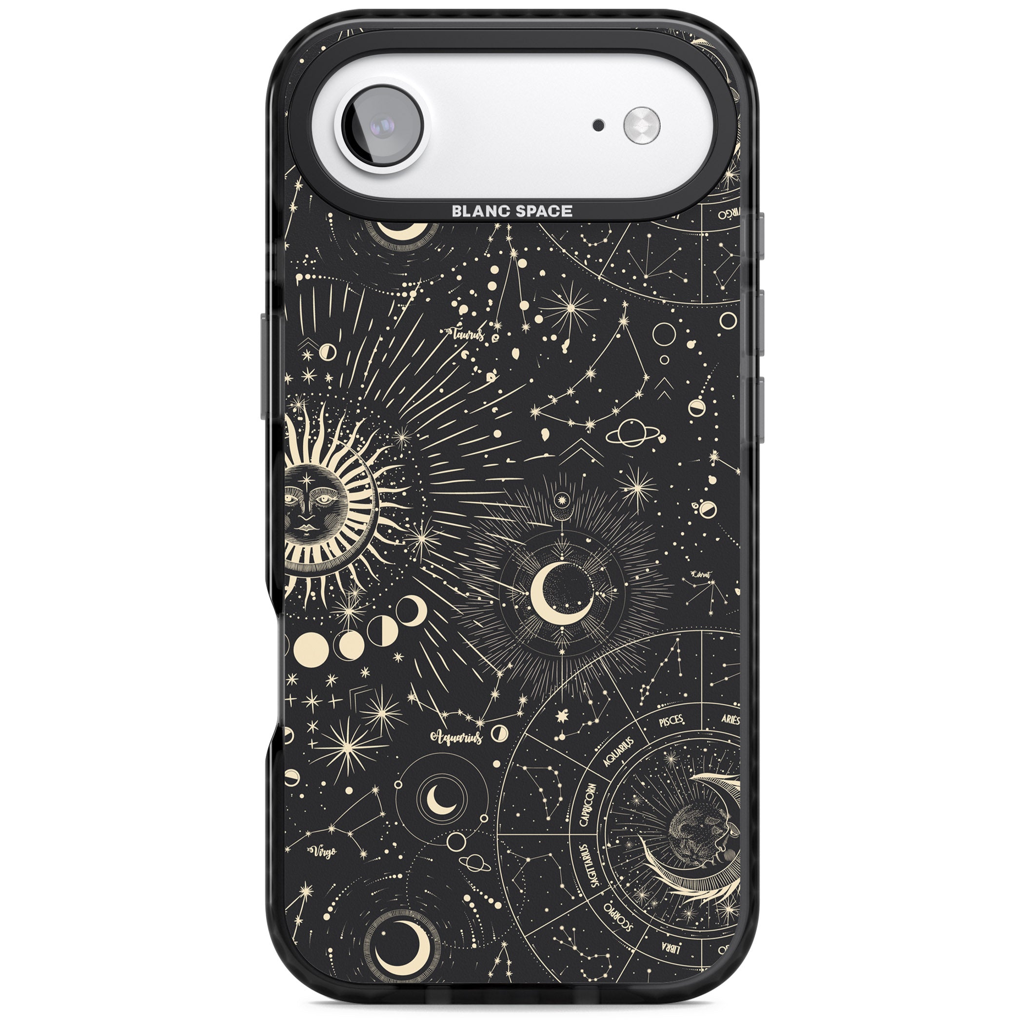 Suns & Zodiac Celestial Chart iPhone 17 Air Impact Pro Black Phone Case