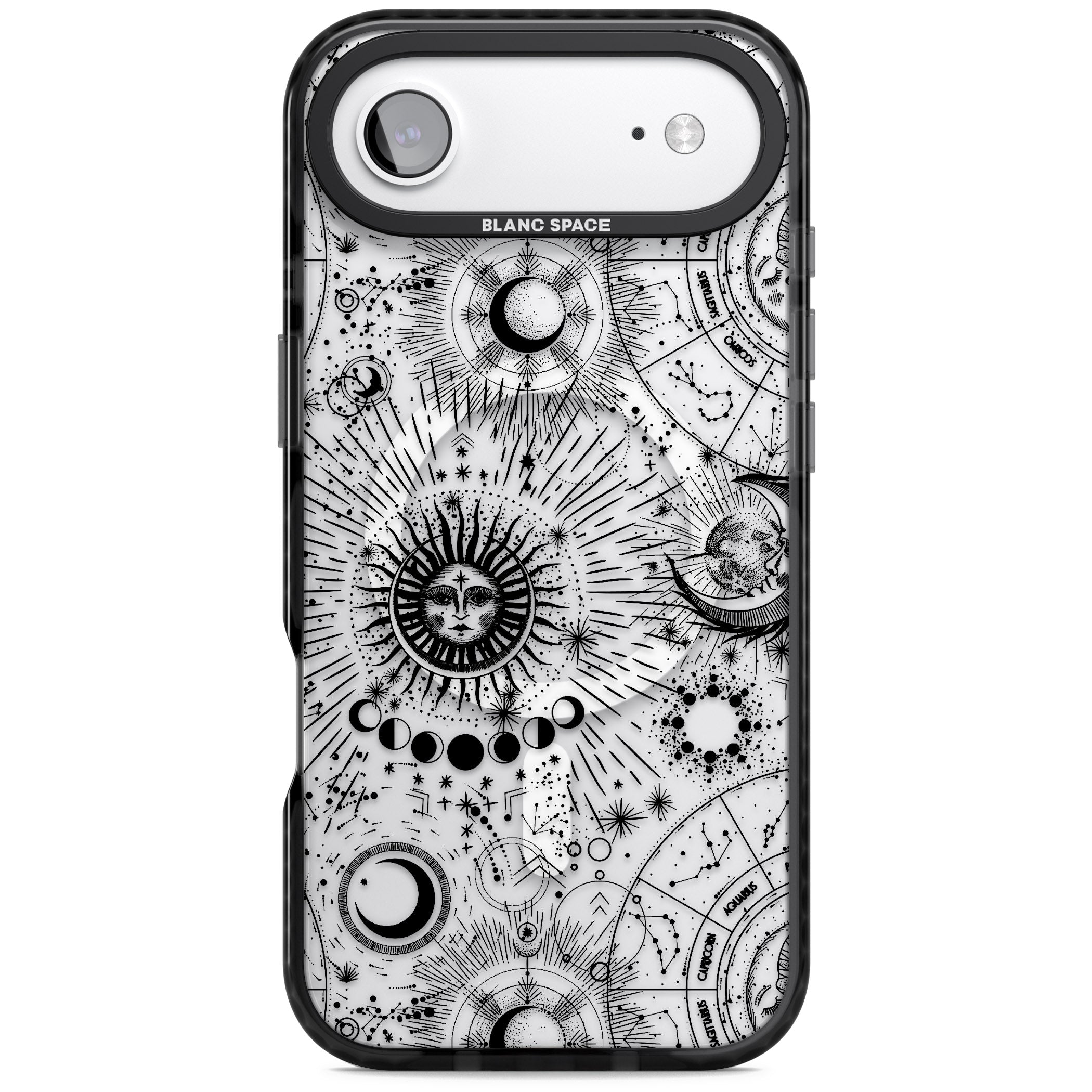 Suns & Zodiac Solar Chart iPhone 17 Air Impact Pro Black Phone Case
