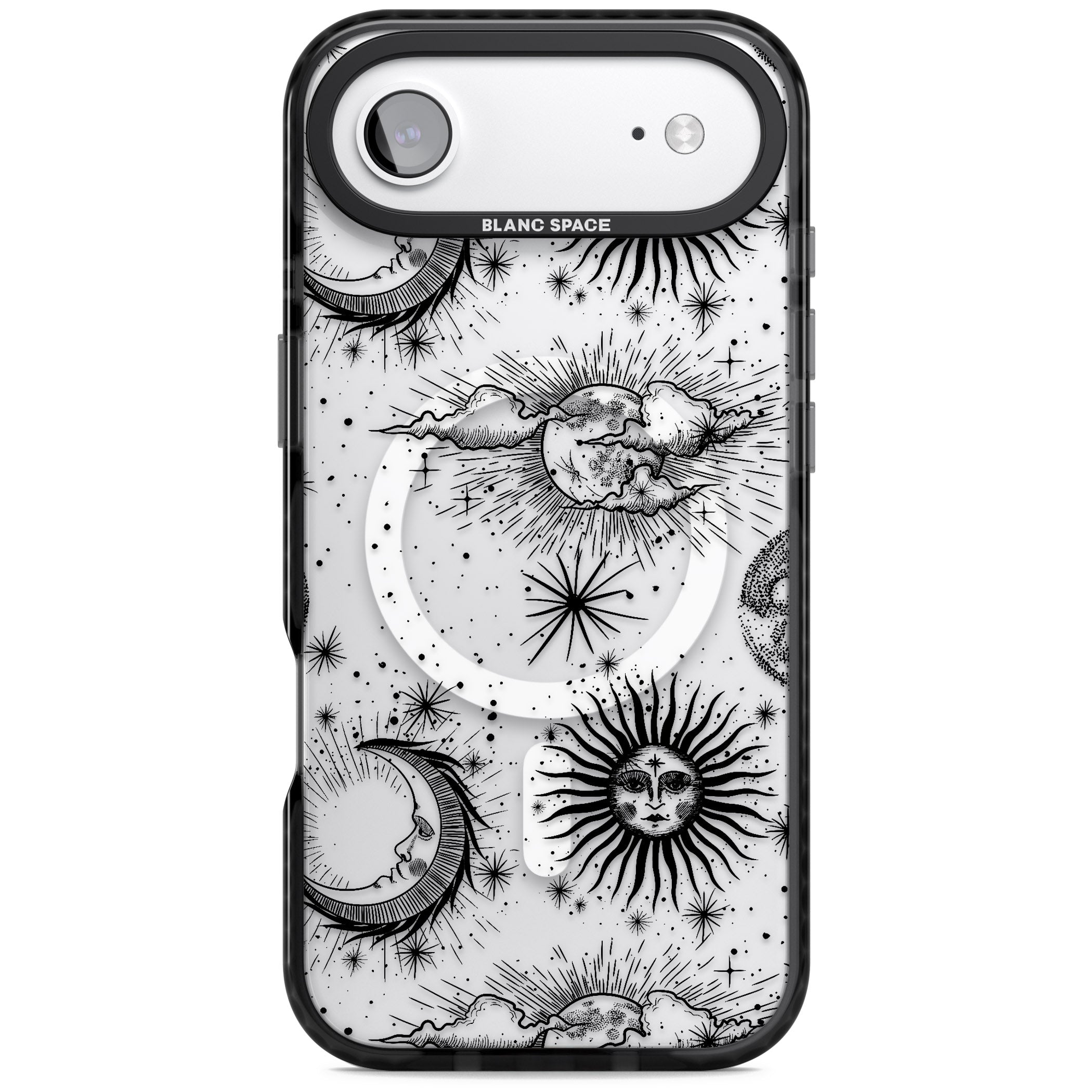 Suns, Moons & Clouds iPhone 17 Air Impact Pro Black Phone Case