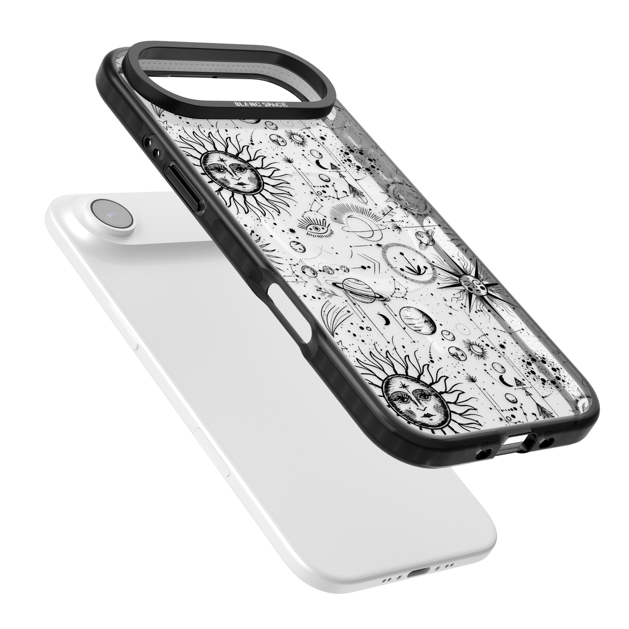 Cosmic Sun & Planets Zodiac iPhone 17 Air Impact Pro Black Phone Case Colours
