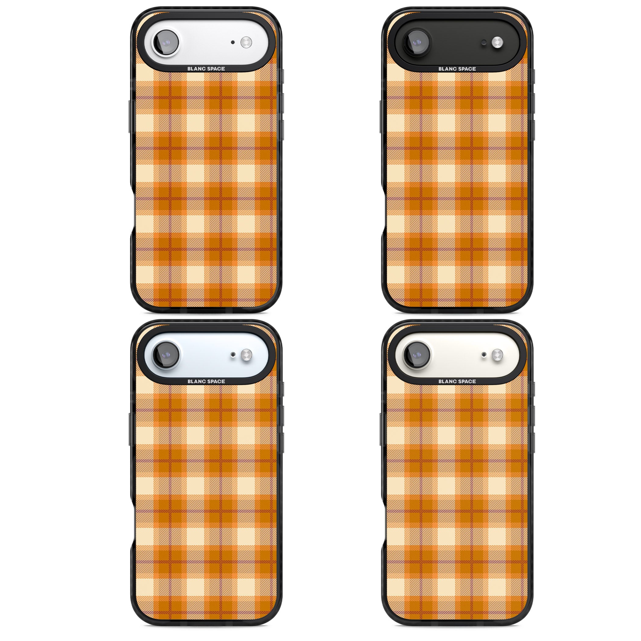 Pumpkin Plaid iPhone 17 Air Impact Pro Black Phone Case APT Impact Protection