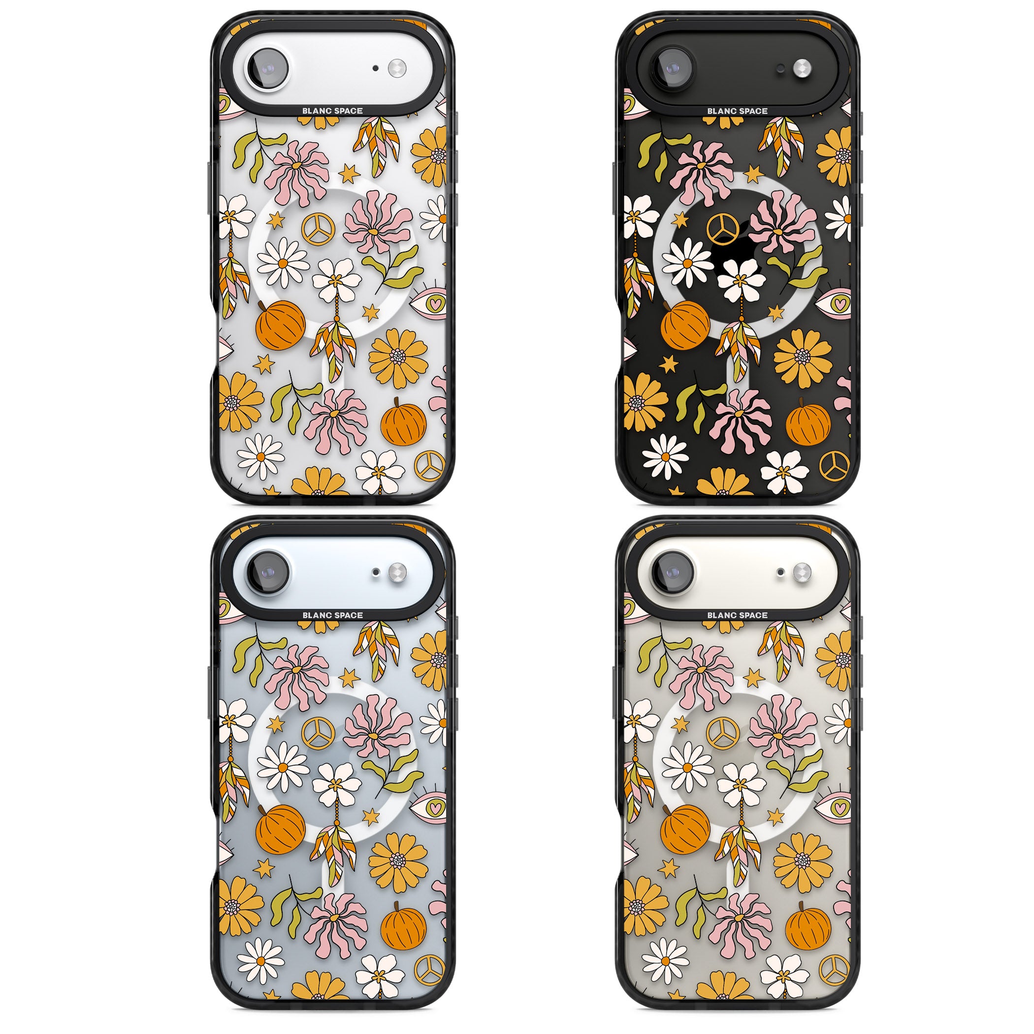 Retro Boho Fall Floral iPhone 17 Air Impact Pro Black Phone Case APT Impact Protection