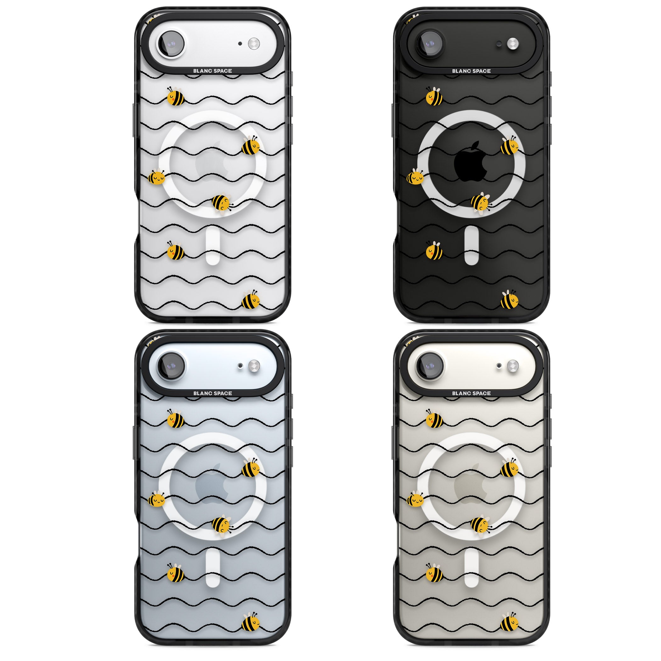 Bee Wave Pattern iPhone 17 Air Impact Pro Black Phone Case APT Impact Protection