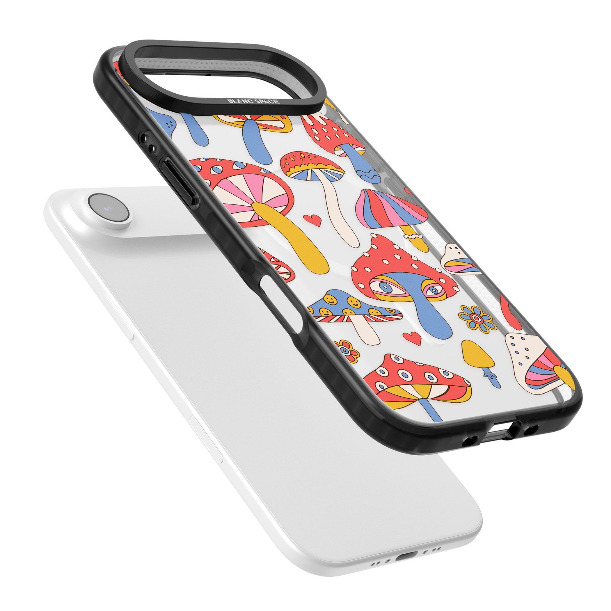 Vibrant Shrooms iPhone 17 Air Impact Pro Black Phone Case Colours
