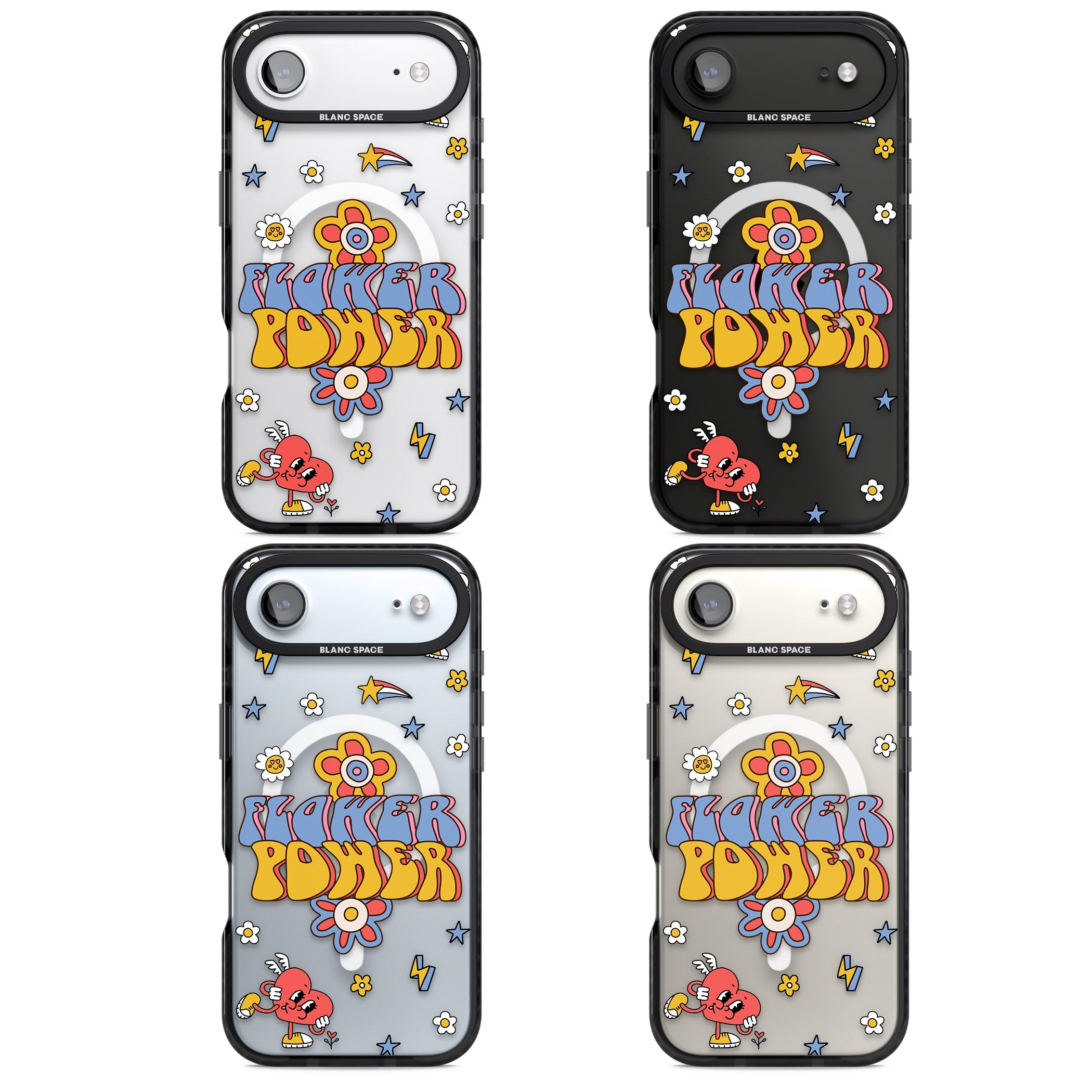 Flower Power iPhone 17 Air Impact Pro Black Phone Case APT Impact Protection