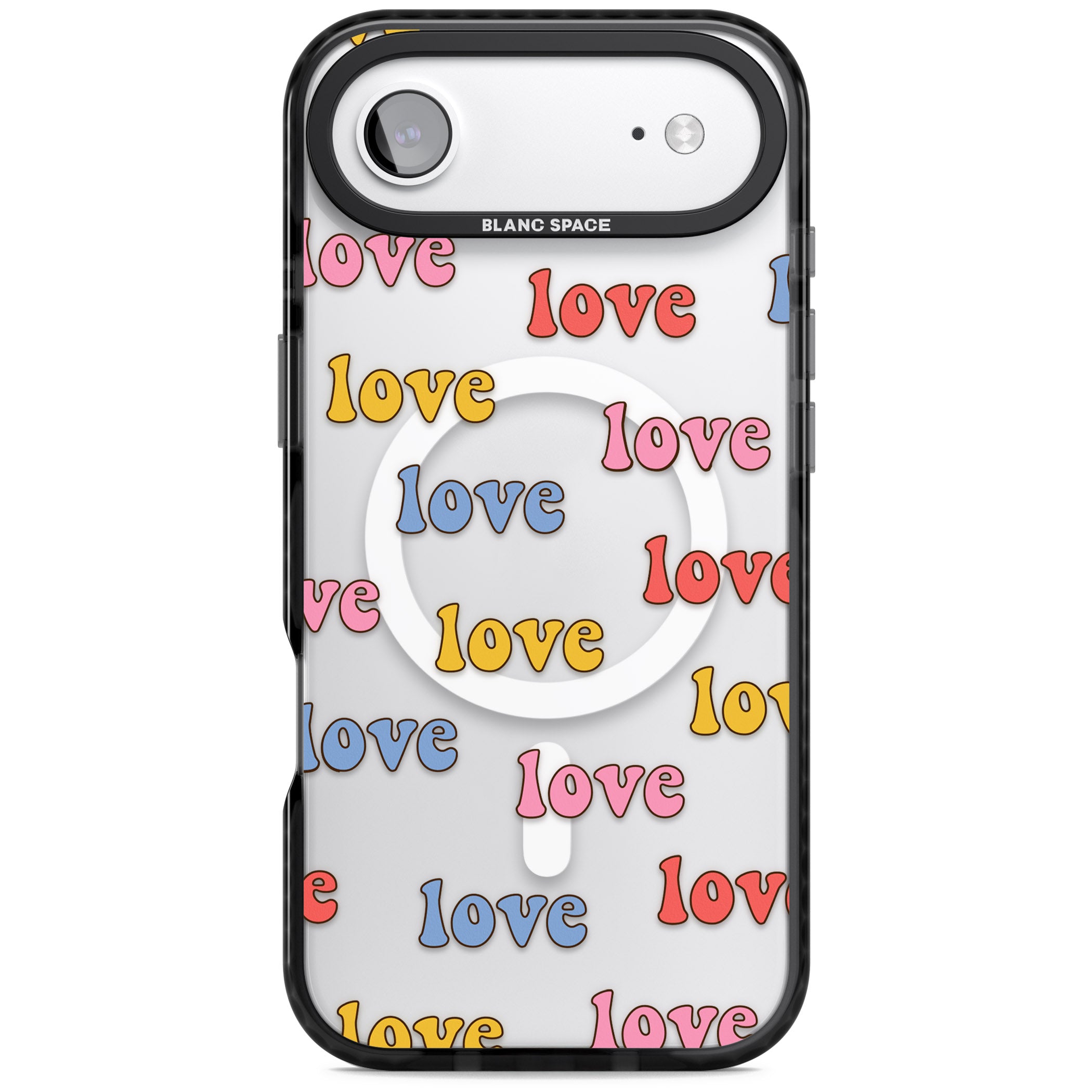 Love Pattern iPhone 17 Air Impact Pro Black Phone Case
