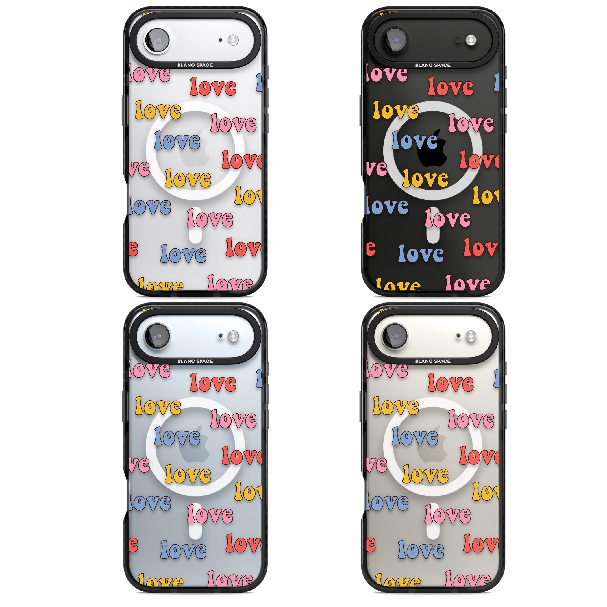 Love Pattern iPhone 17 Air Impact Pro Black Phone Case APT Impact Protection