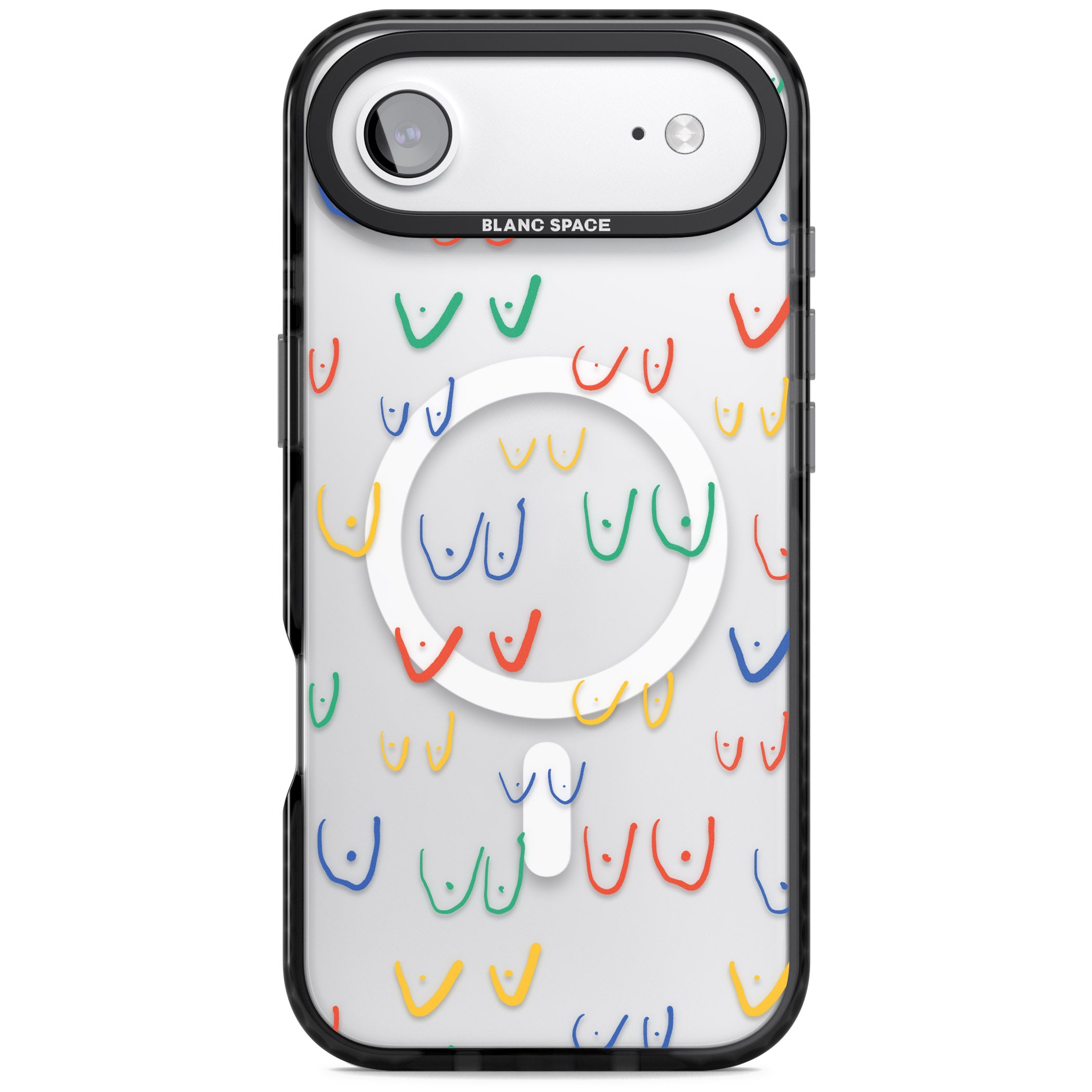 Boob Pattern (Mixed Colours) iPhone 17 Air Impact Pro Black Phone Case