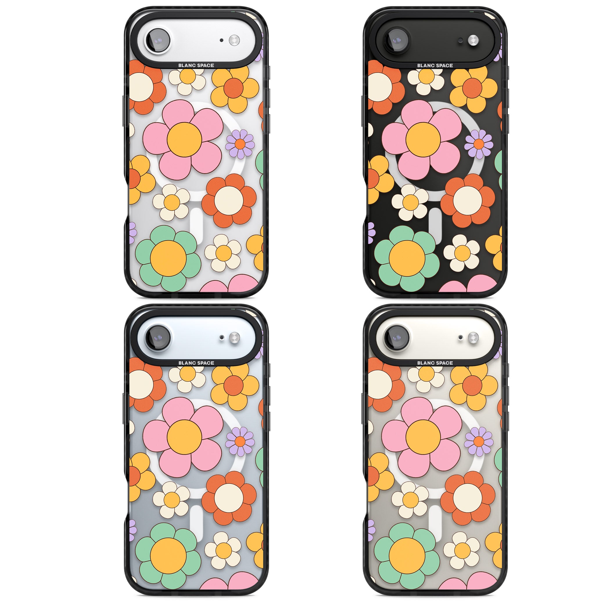 Groovy Blossoms iPhone 17 Air Impact Pro Black Phone Case APT Impact Protection