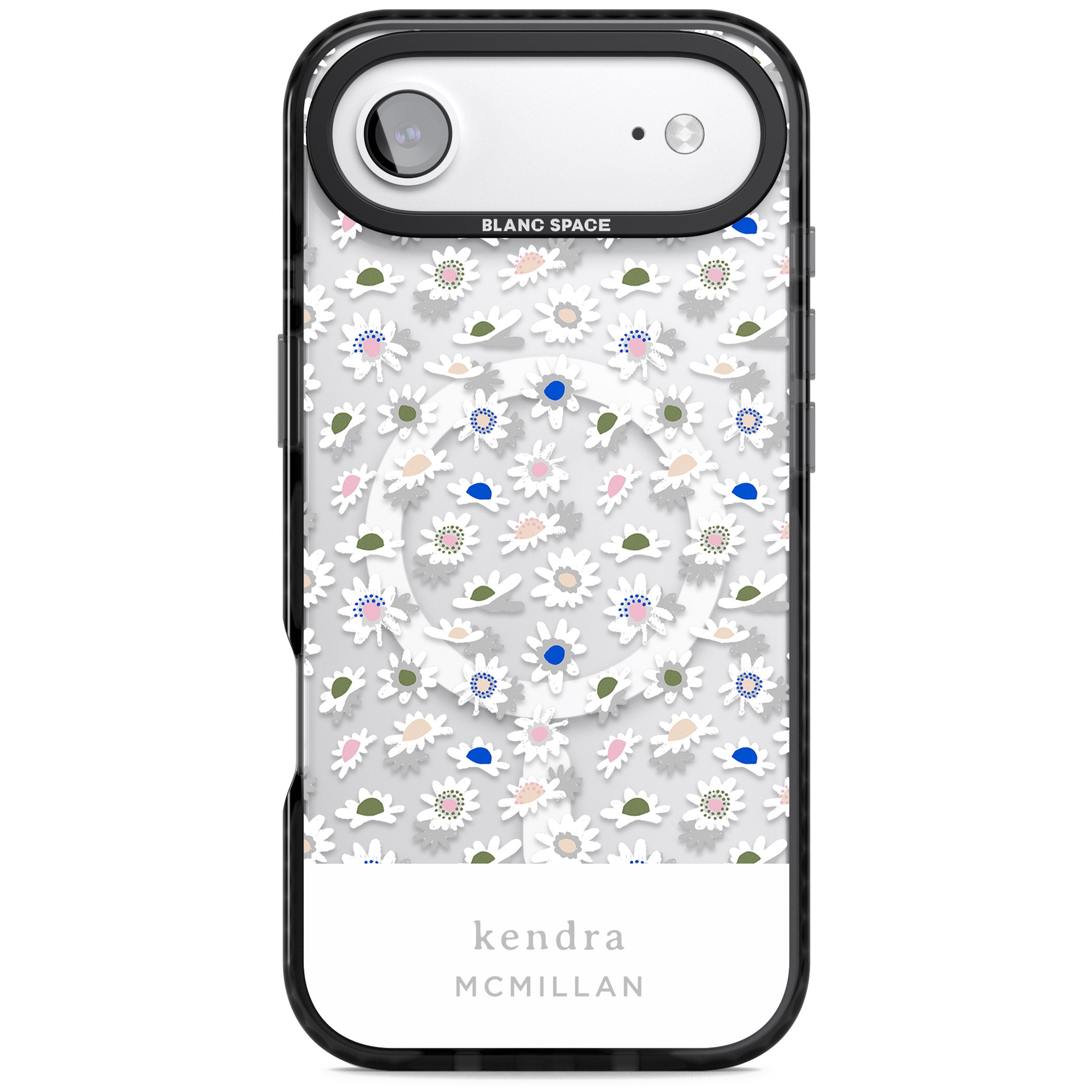 Personalised Grey & White Daisies iPhone 17 Air Impact Pro Black Phone Case
