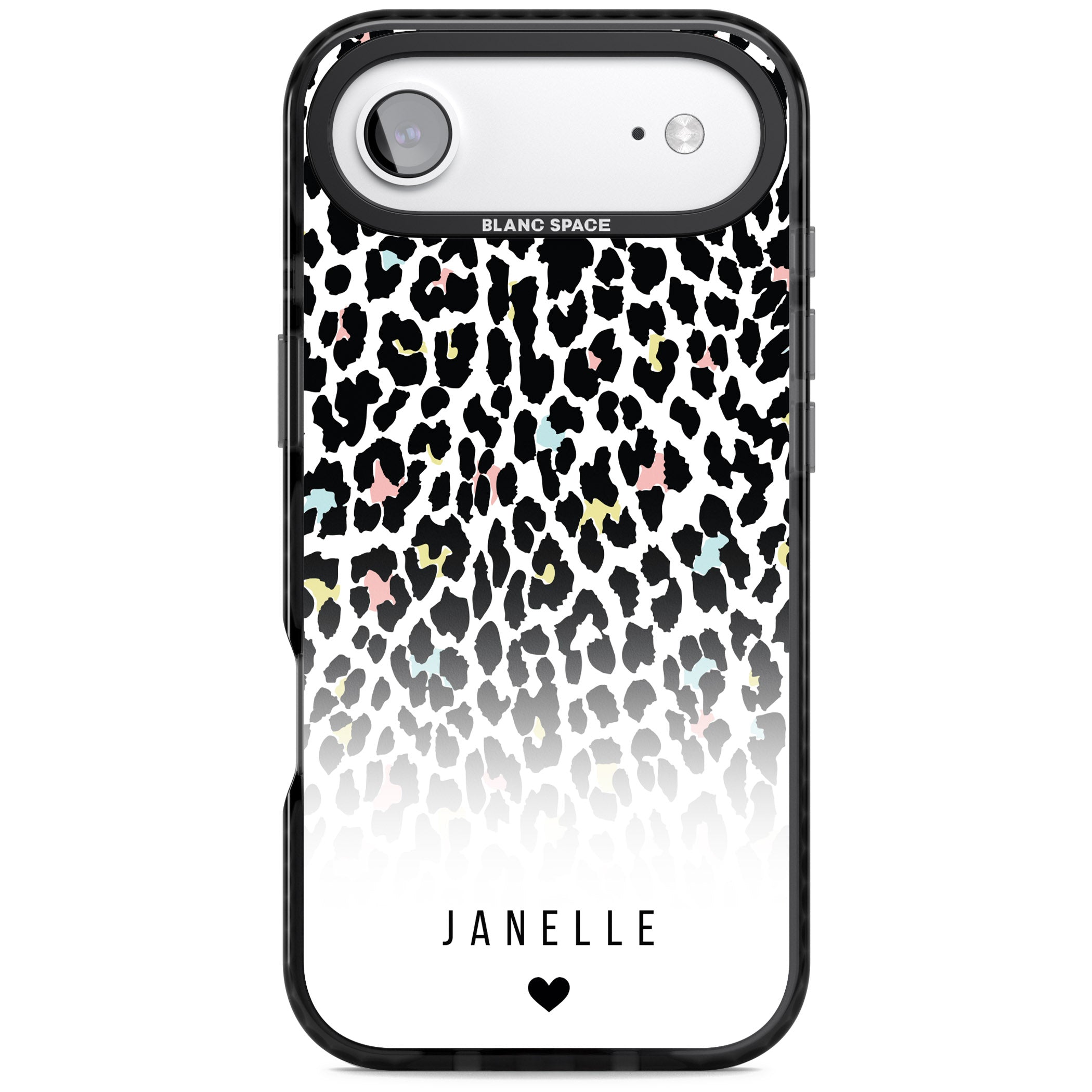 Personalised Pastel Leopard iPhone 17 Air Impact Pro Black Phone Case