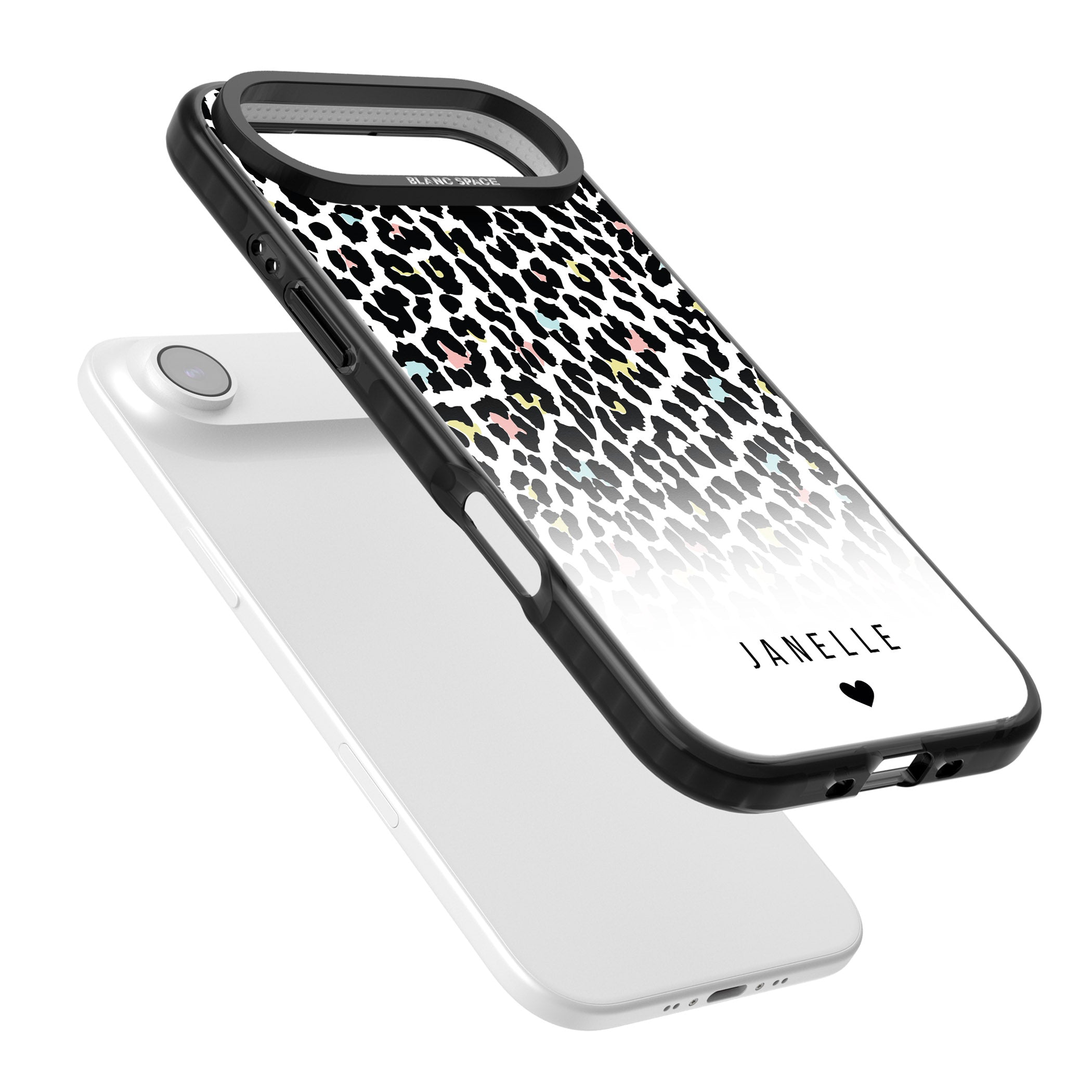 Personalised Pastel Leopard iPhone 17 Air Impact Pro Black Phone Case Colours