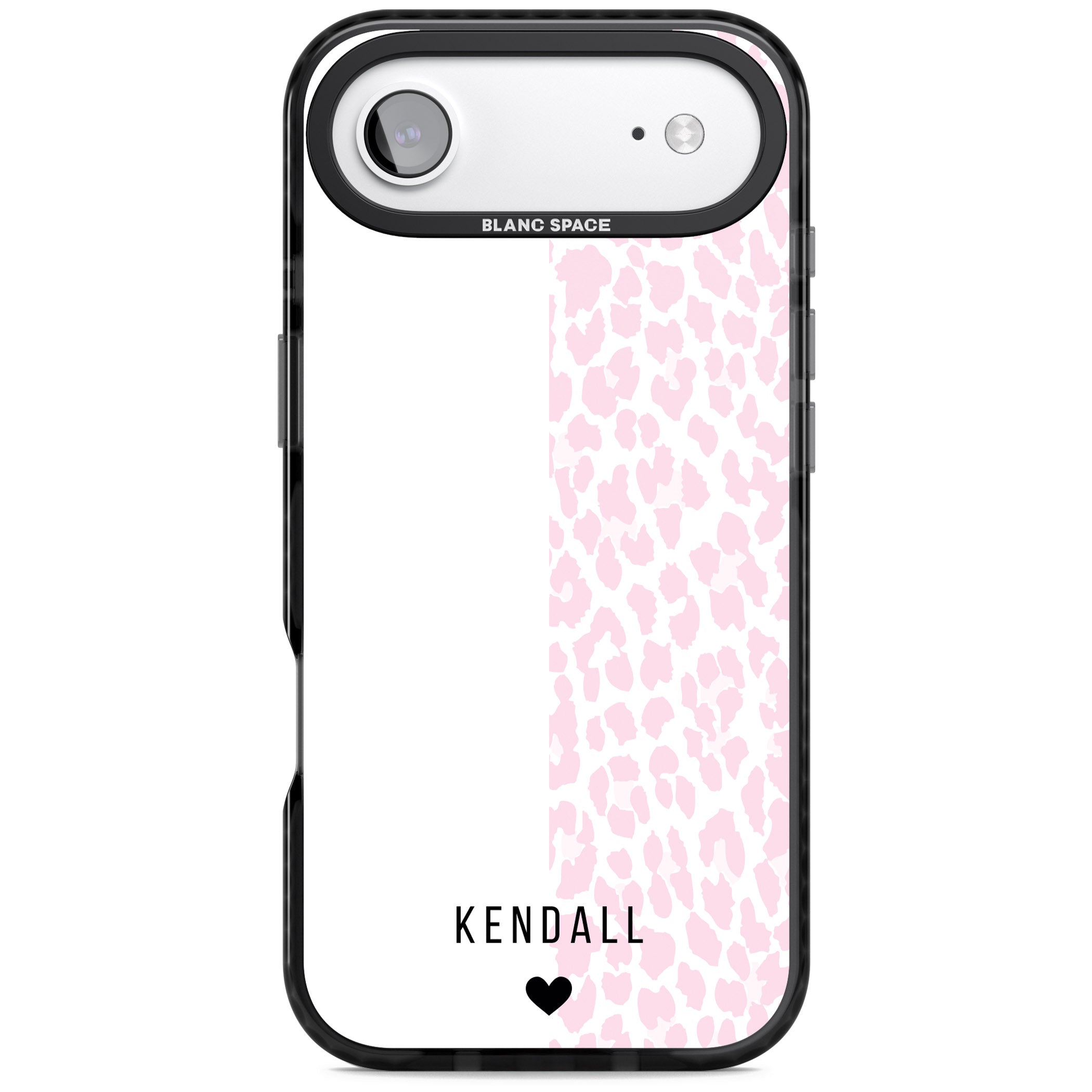 Personalised Pink Leopard iPhone 17 Air Impact Pro Black Phone Case