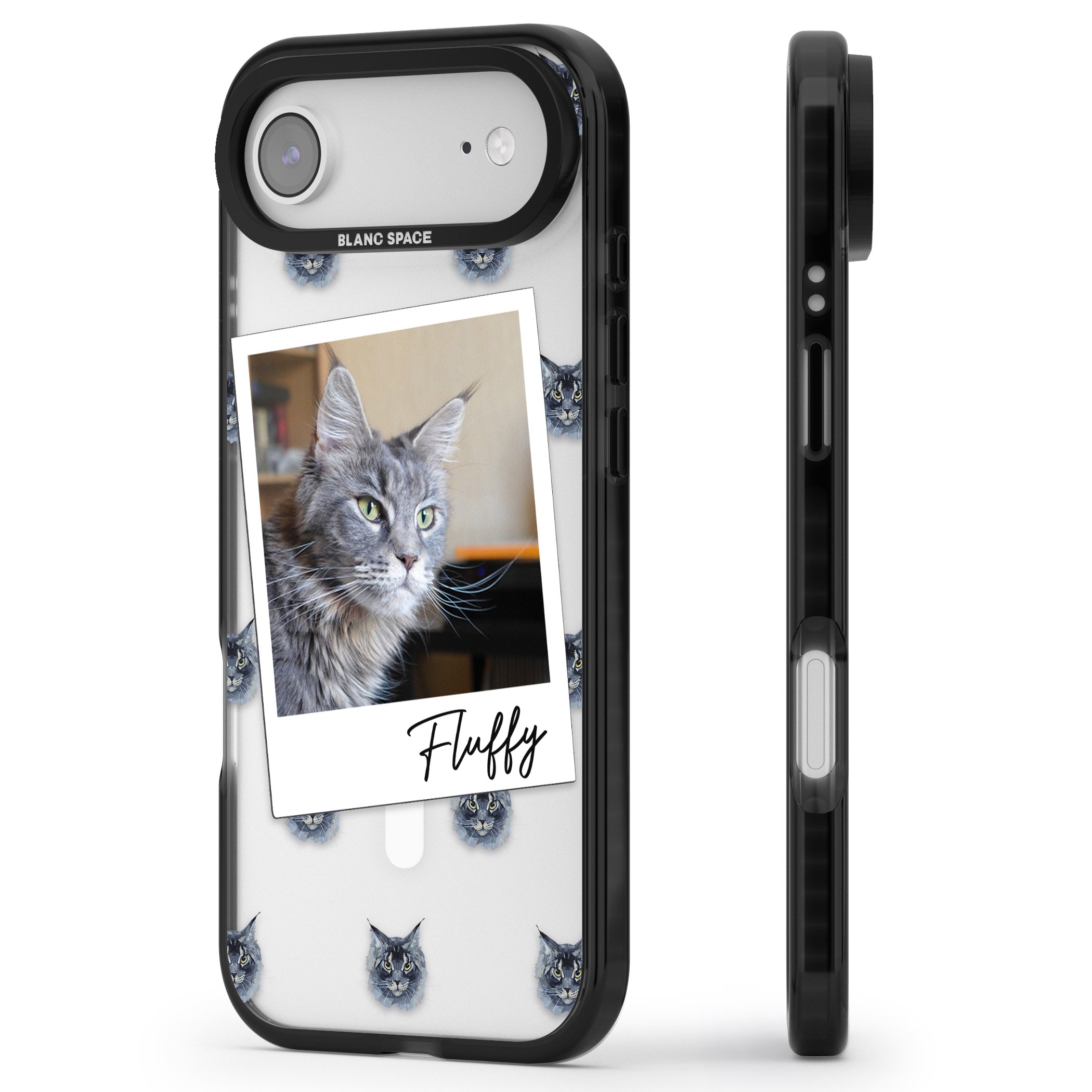 Personalised Maine Coon Photo iPhone 17 Air Impact Pro Black Phone Case Side Profile