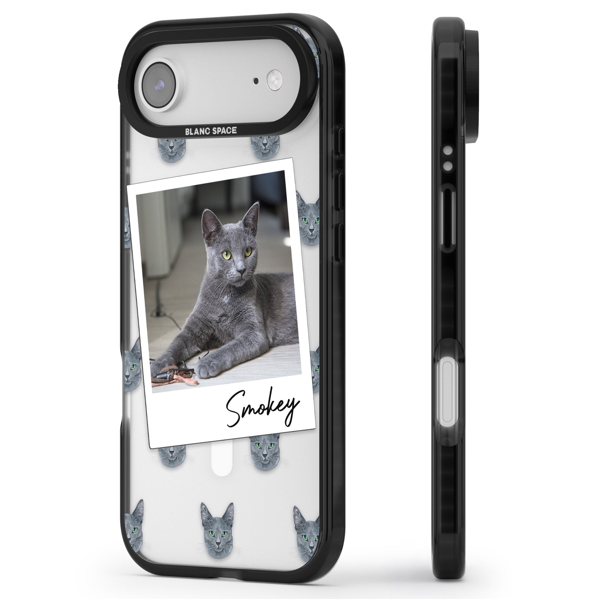 Personalised Korat Cat Photo iPhone 17 Air Impact Pro Black Phone Case Side Profile