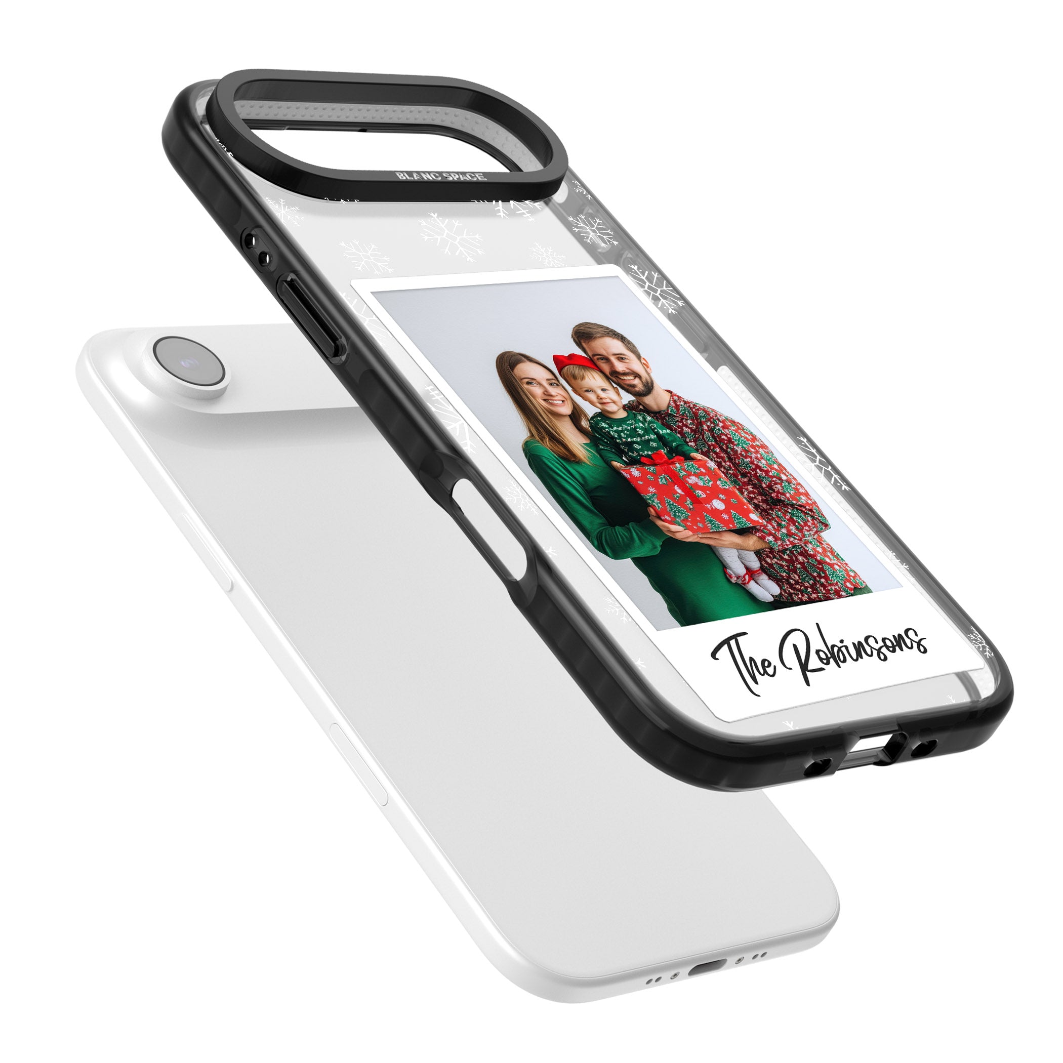 Personalised Snowflake Photo iPhone 17 Air Impact Pro Black Phone Case Colours