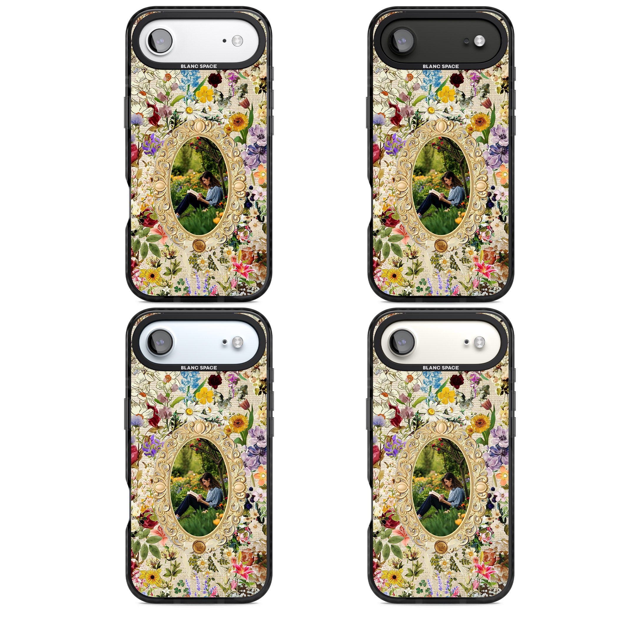 Personalised Vintage Wildflower Frame iPhone 17 Air Impact Pro Black Phone Case APT Impact Protection