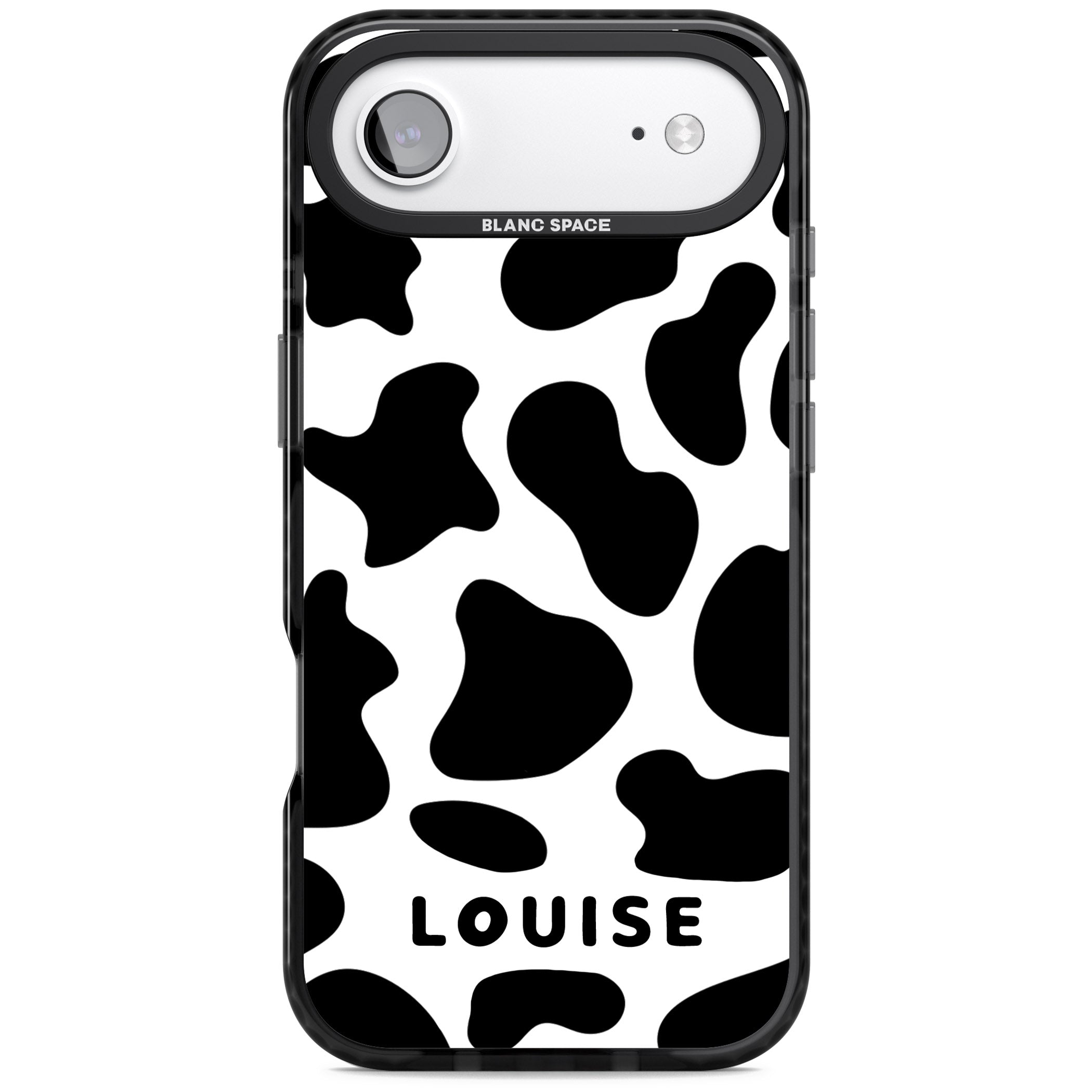 Personalised Cow Print iPhone 17 Air Impact Pro Black Phone Case