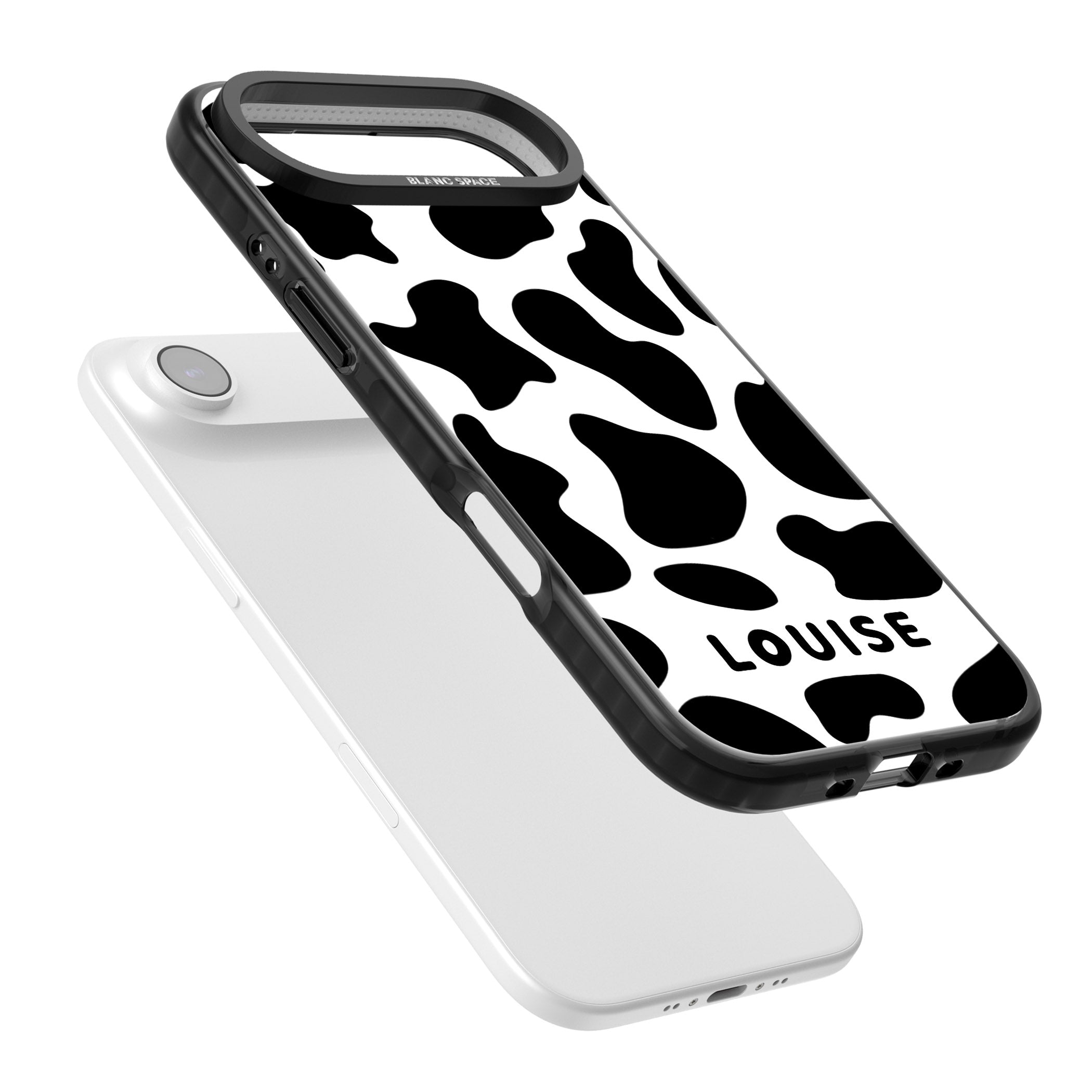 Personalised Cow Print iPhone 17 Air Impact Pro Black Phone Case Colours