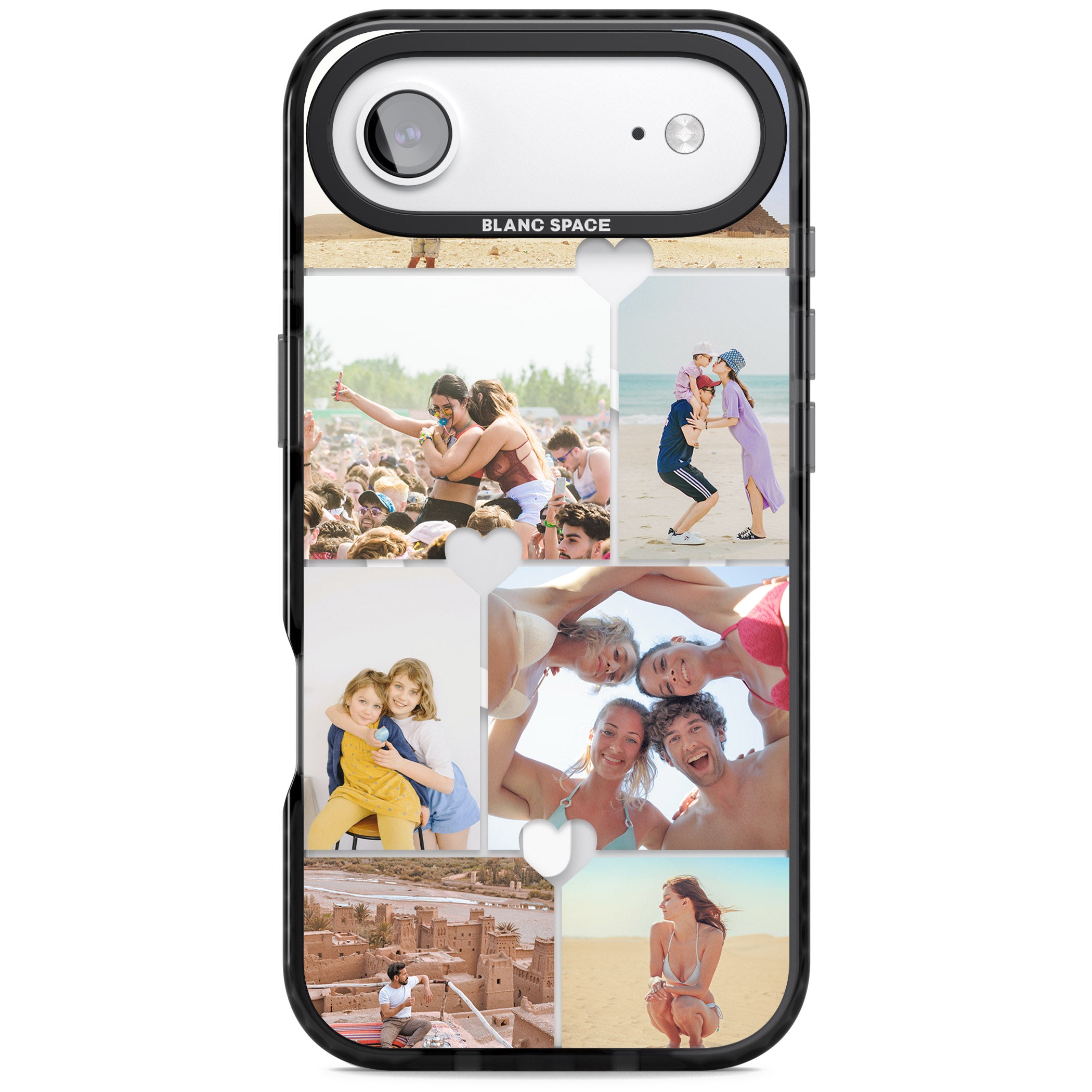 Personalised Heart Photo Grid iPhone 17 Air Impact Pro Black Phone Case