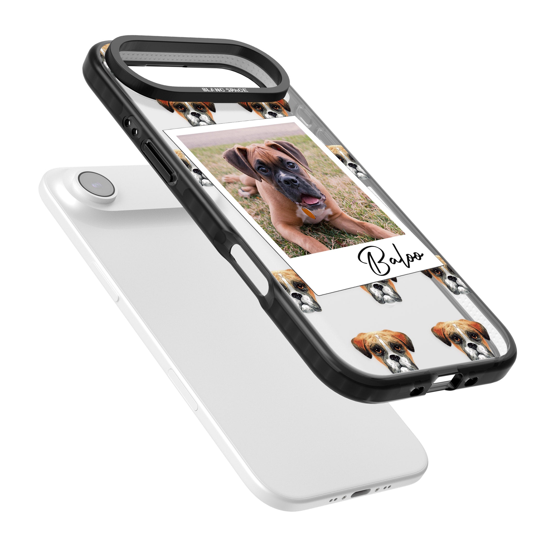 Personalised Boxer Instant Camera Photo iPhone 17 Air Impact Pro Black Phone Case Colours