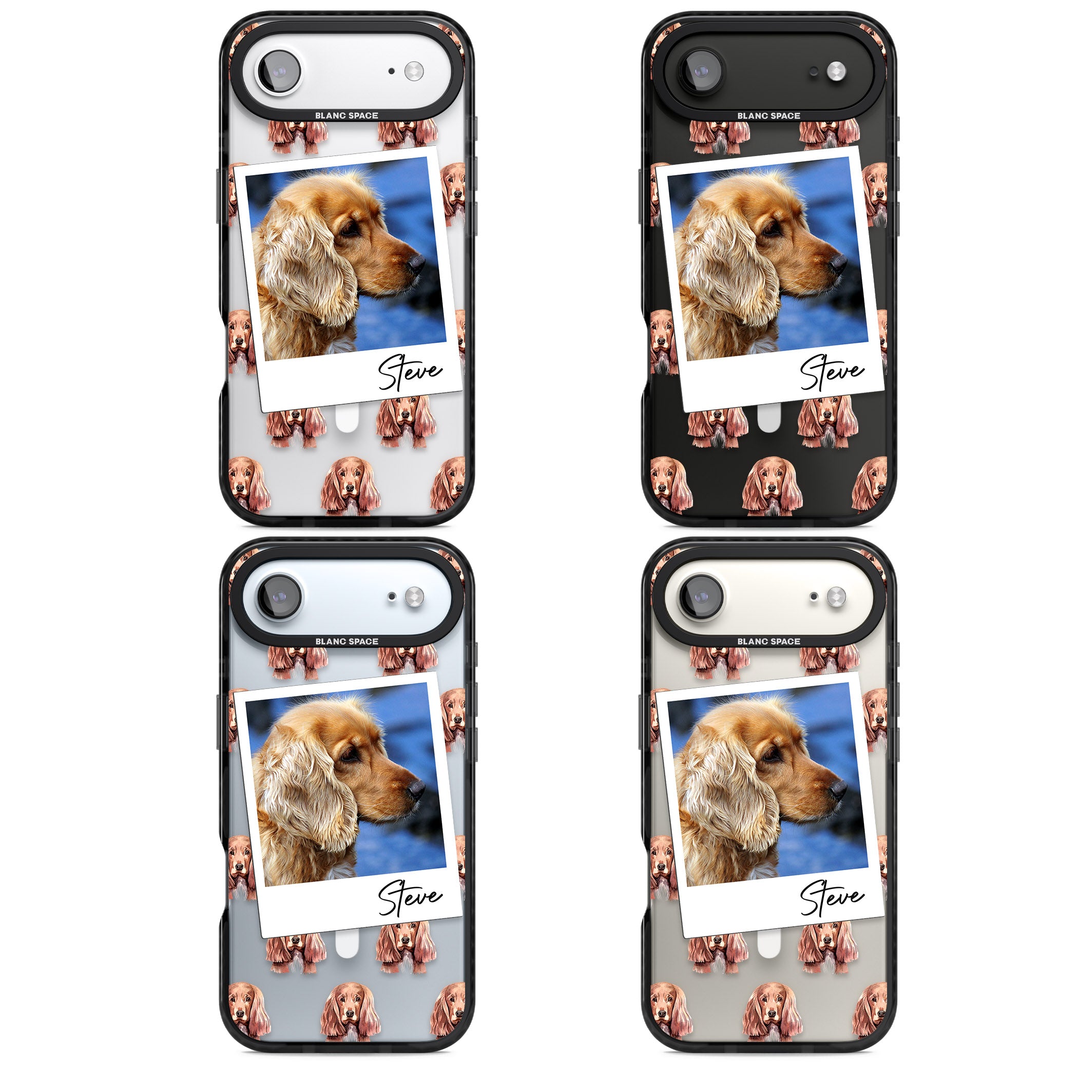 Personalised Cocker Spaniel Instant Camera Photo iPhone 17 Air Impact Pro Black Phone Case APT Impact Protection