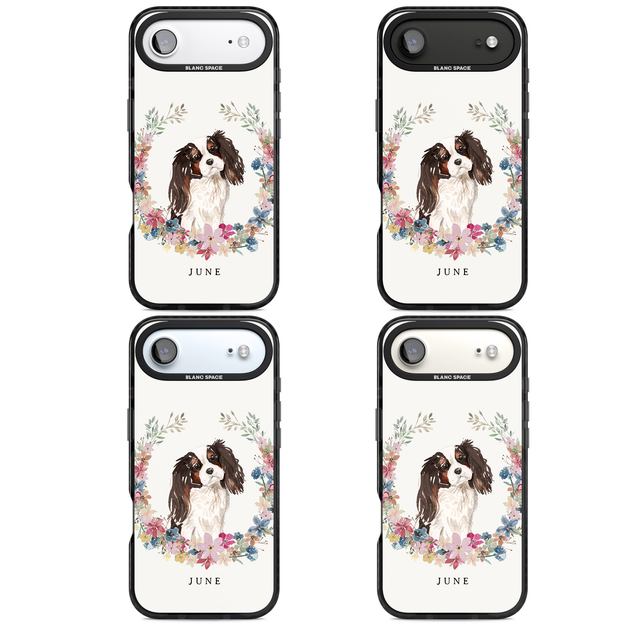 Personalised King Charles Floral Portrait iPhone 17 Air Impact Pro Black Phone Case APT Impact Protection