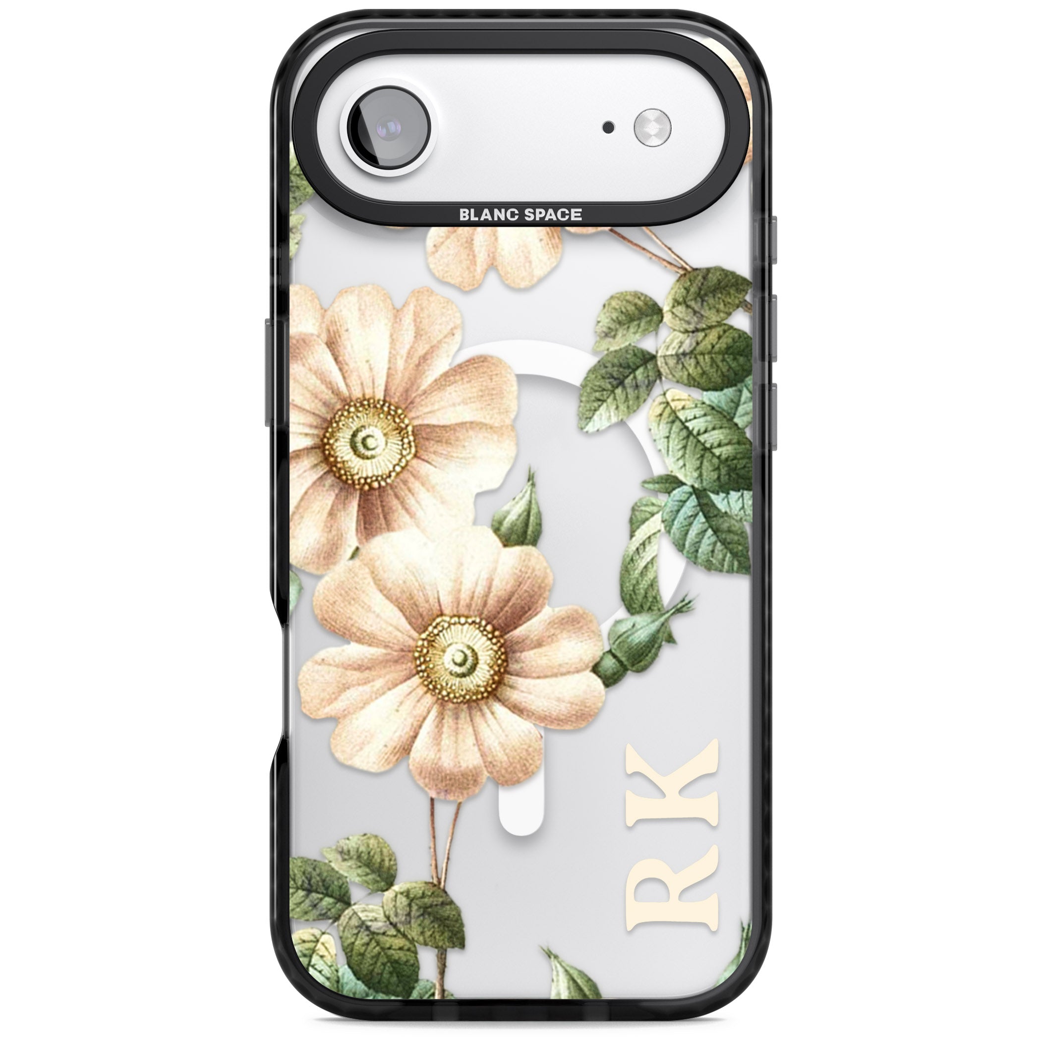 Personalised Vintage Floral Anemone iPhone 17 Air Impact Pro Black Phone Case