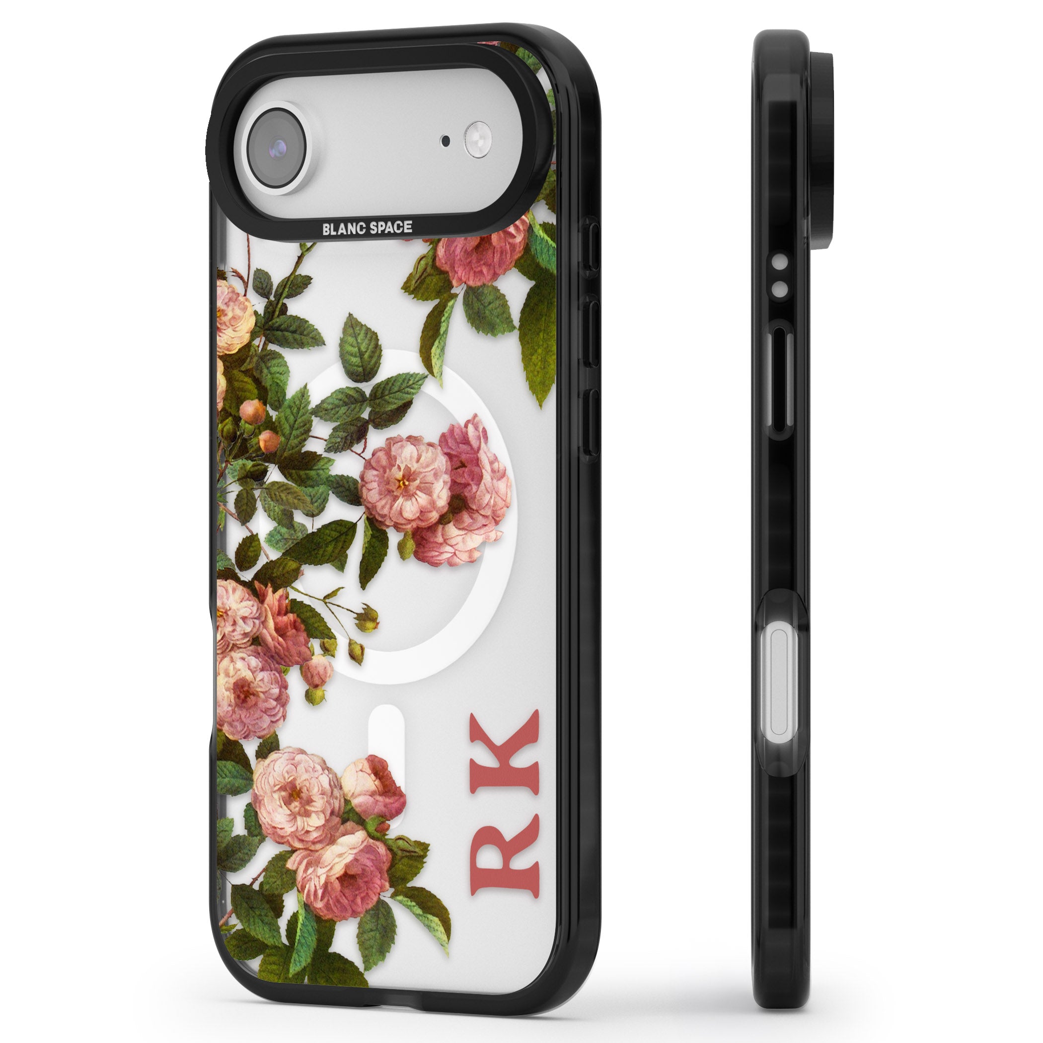 Personalised Vintage Floral Garden iPhone 17 Air Impact Pro Black Phone Case Side Profile