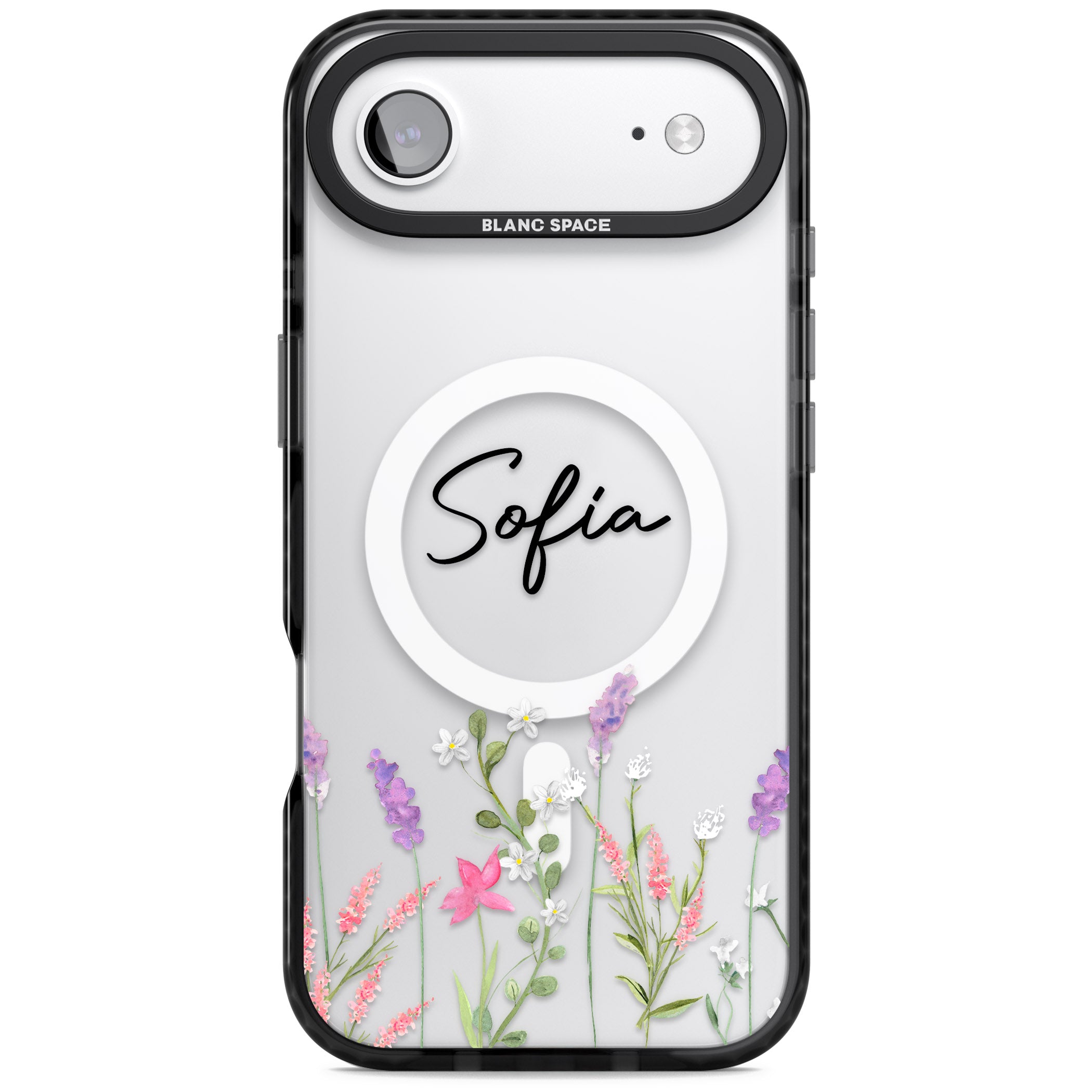 Personalised Lavender Wildflowers iPhone 17 Air Impact Pro Black Phone Case