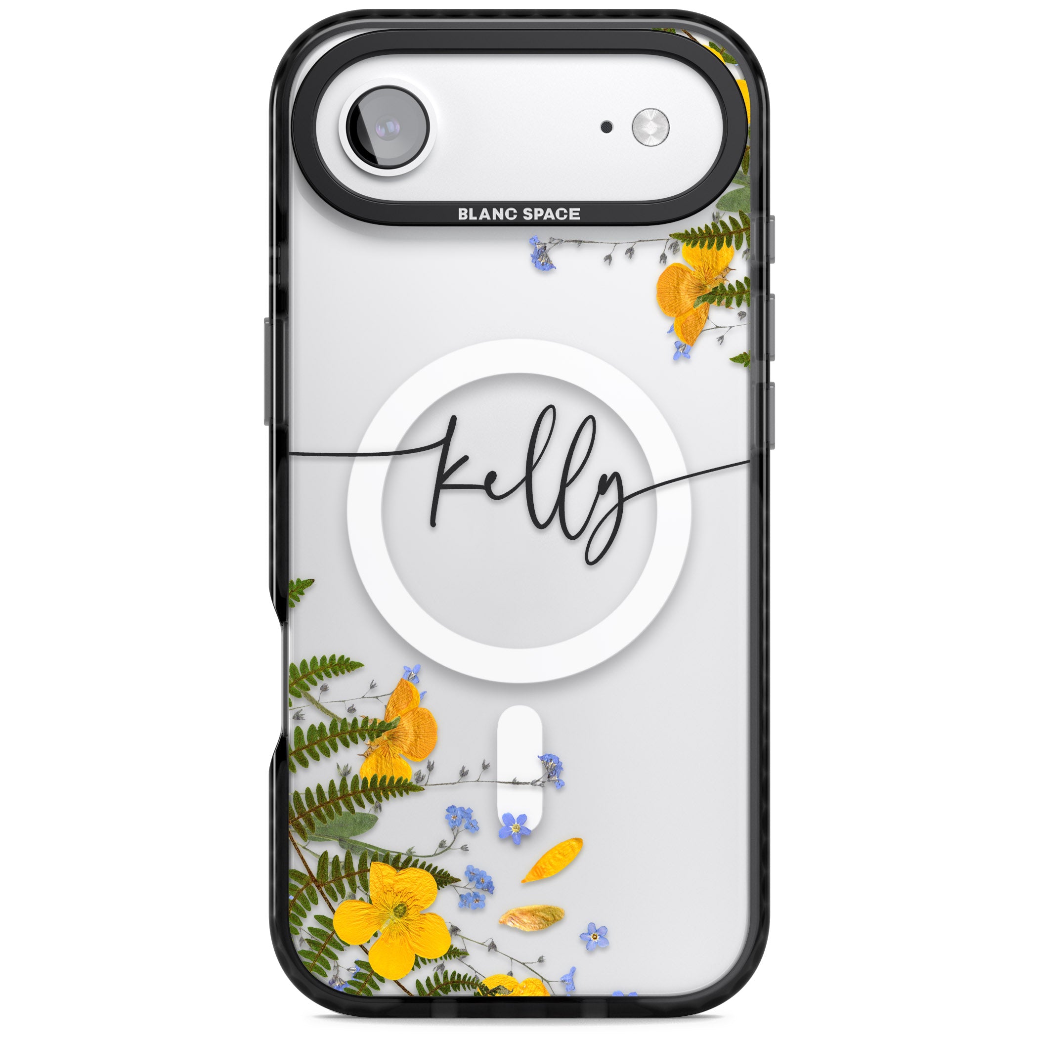 Personalised Ferns & Wildflowers iPhone 17 Air Impact Pro Black Phone Case