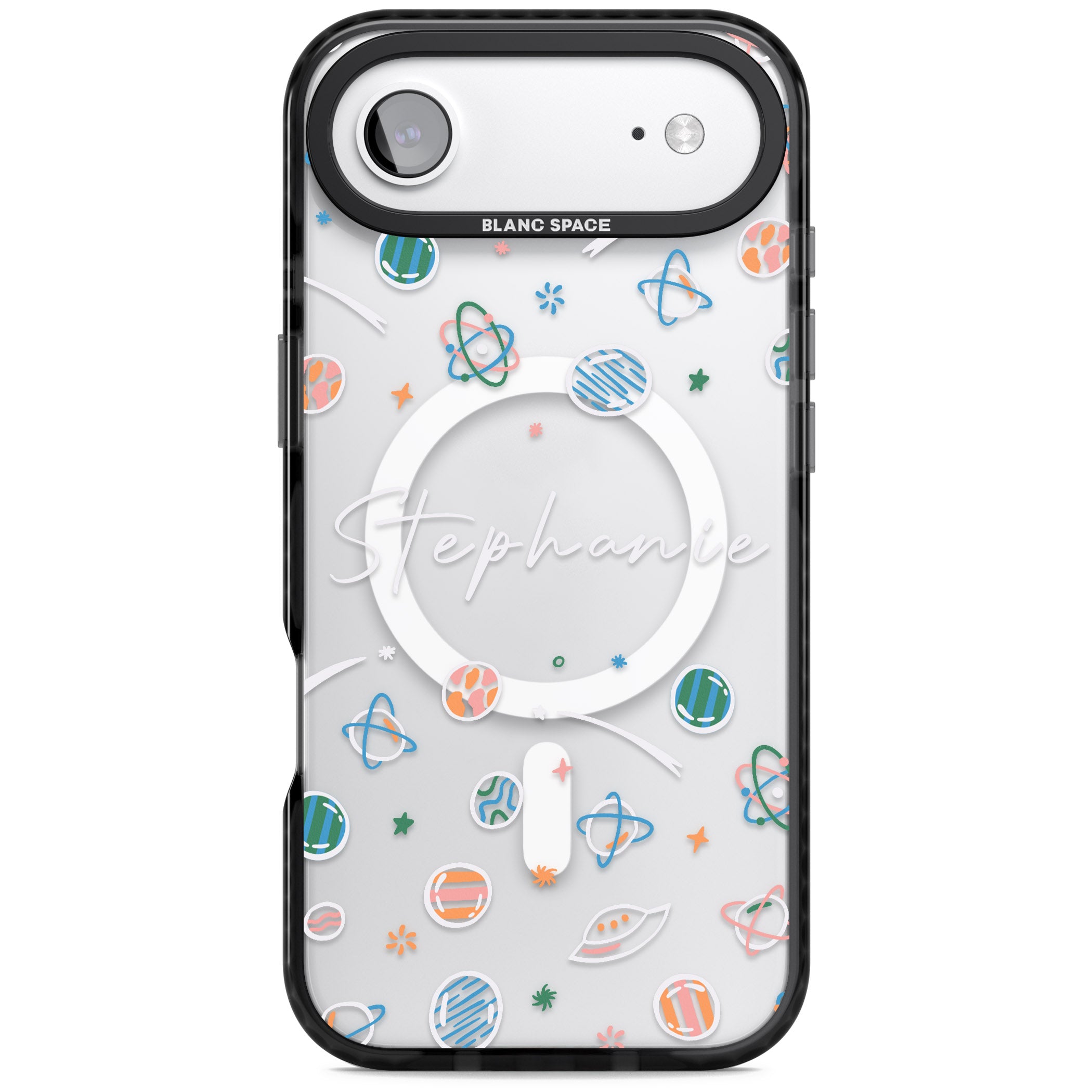 Personalised Space Pattern iPhone 17 Air Impact Pro Black Phone Case