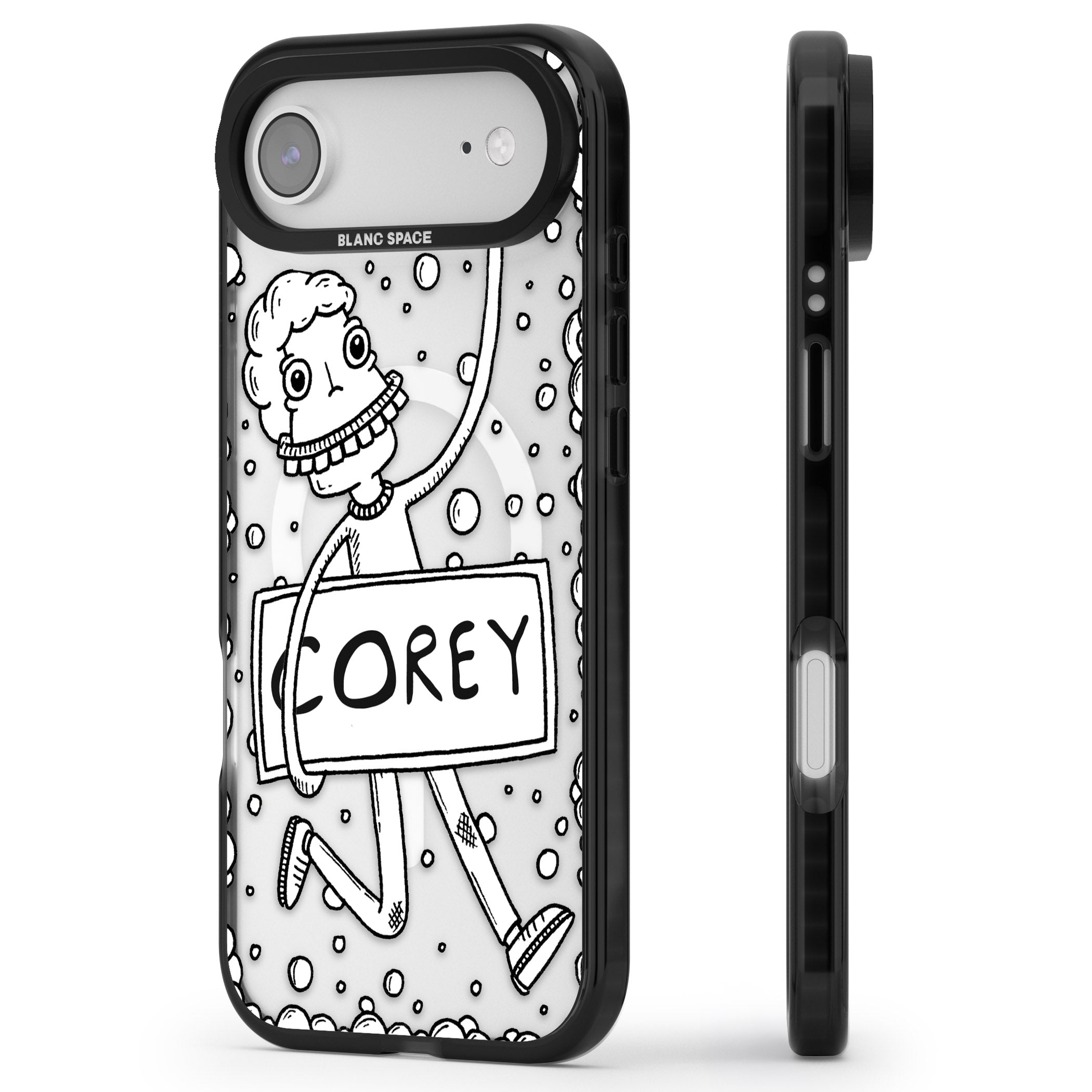 Personalised Banner Boy iPhone 17 Air Impact Pro Black Phone Case Side Profile
