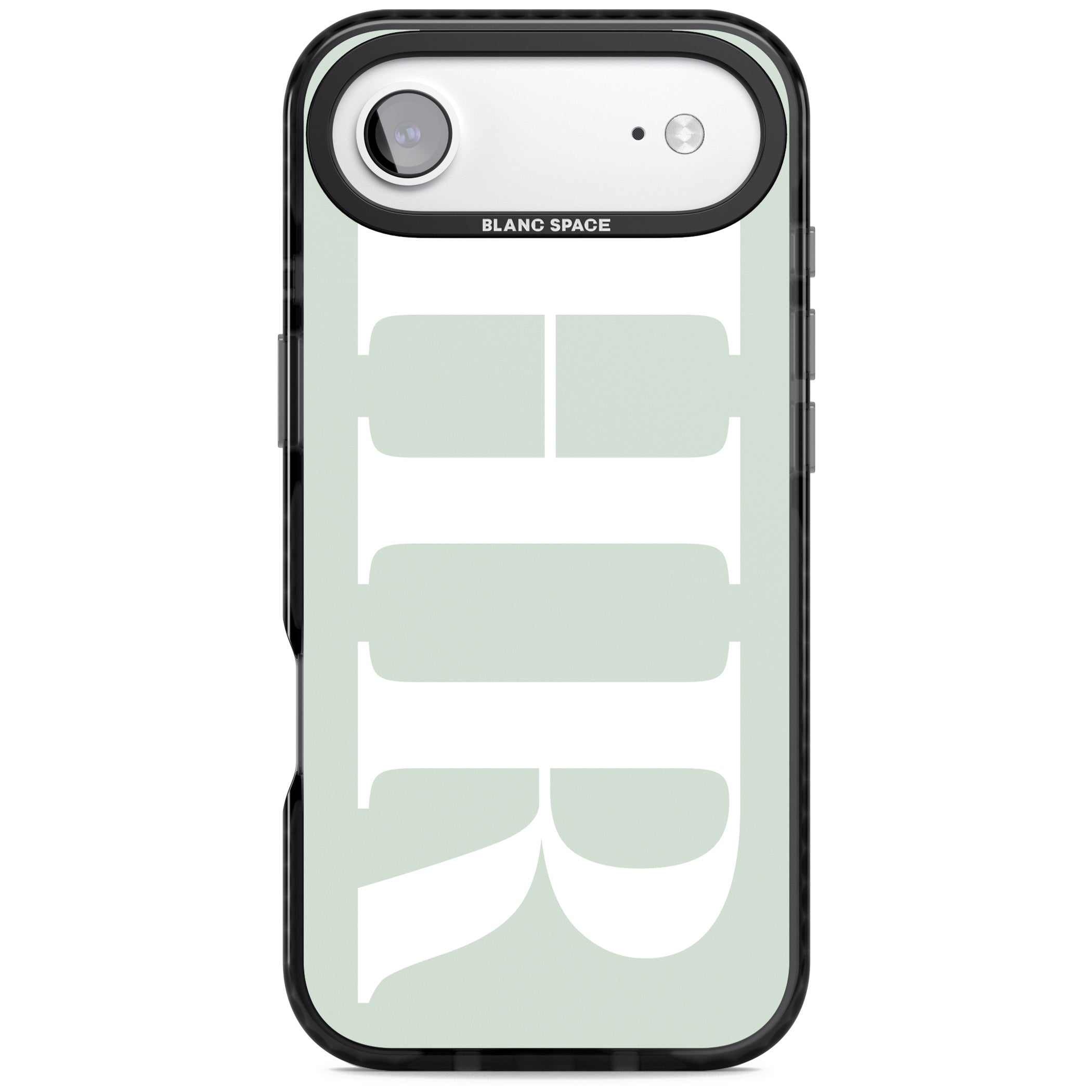 Personalised White & Seafoam Green Letters iPhone 17 Air Impact Pro Black Phone Case