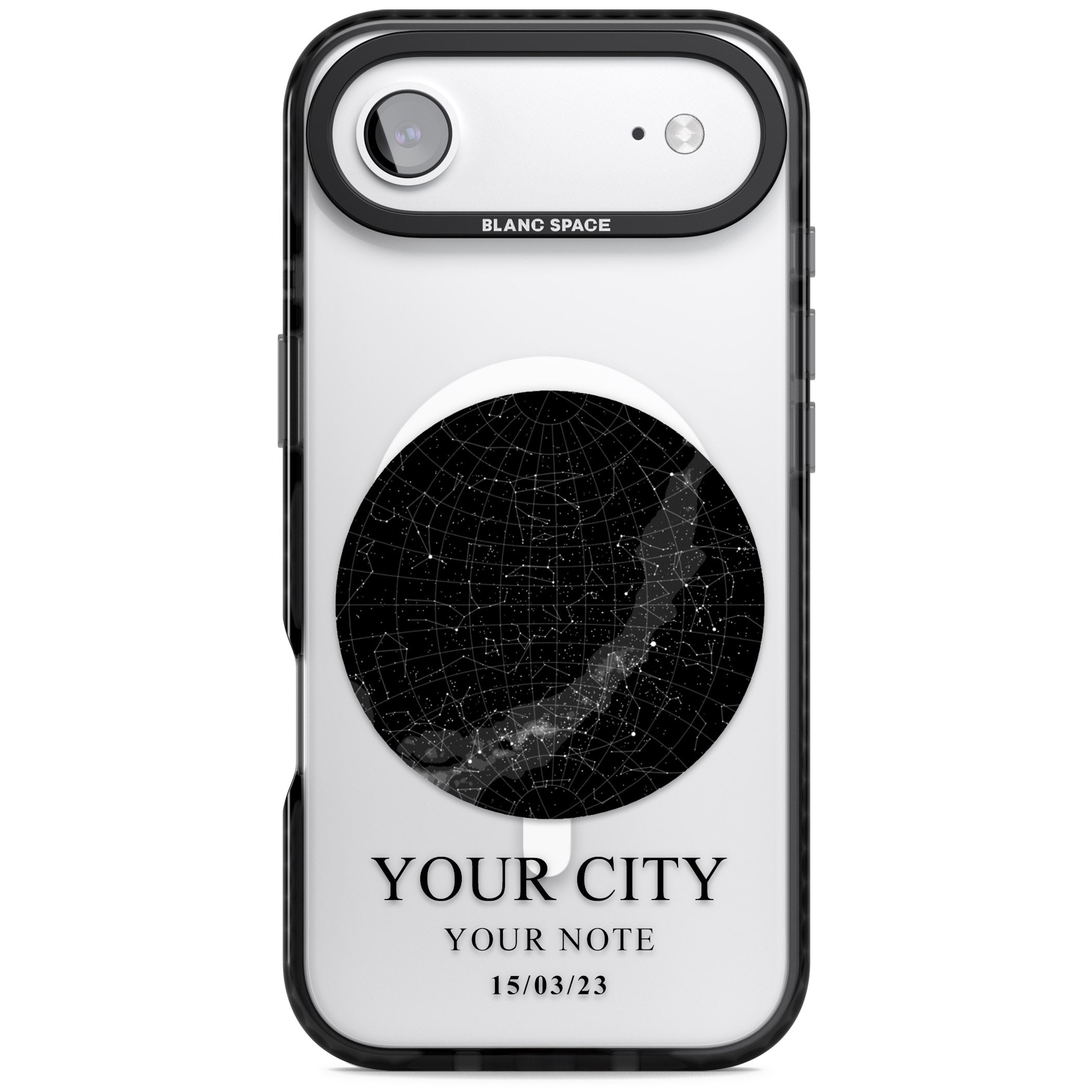 Personalised Star Map iPhone 17 Air Impact Pro Black Phone Case