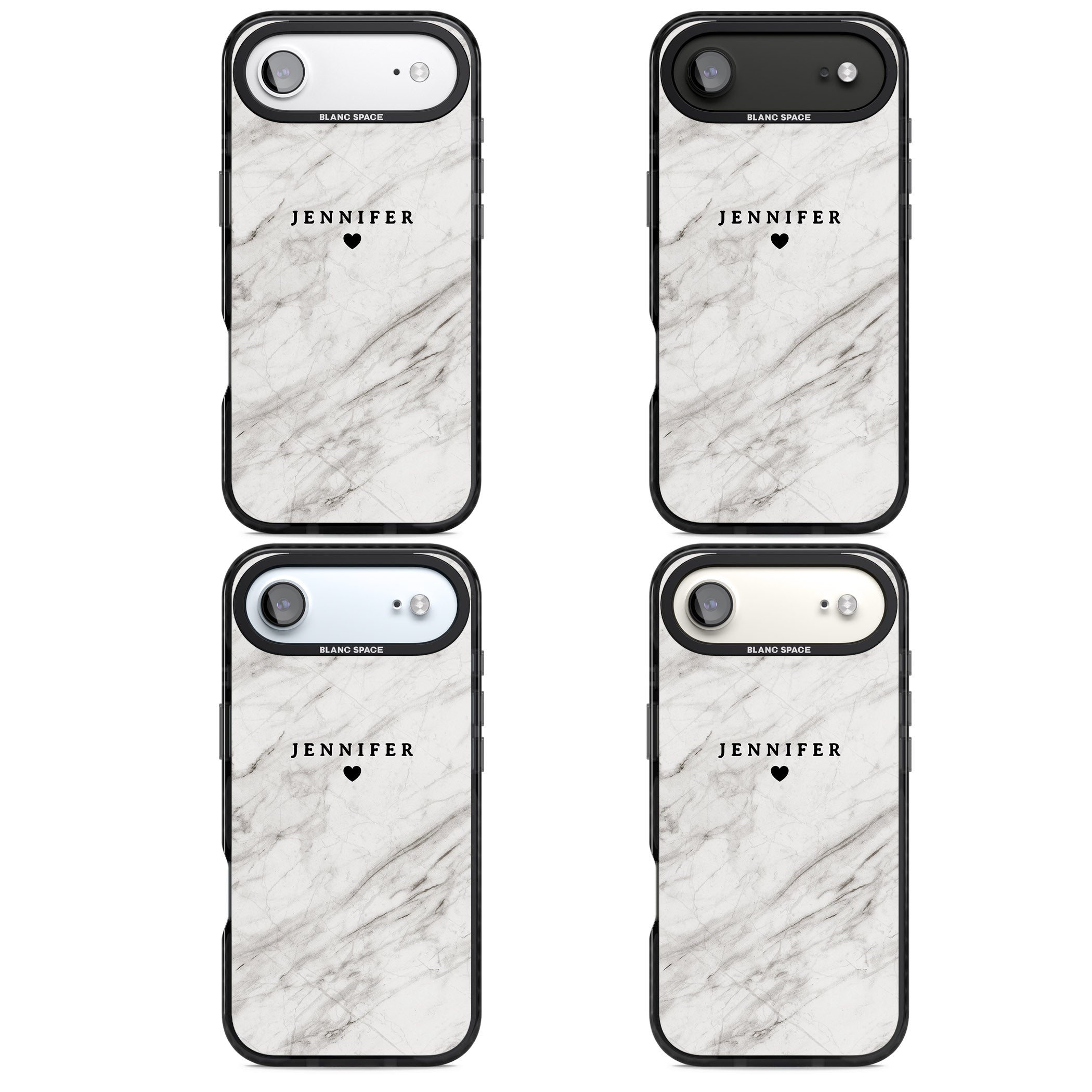 Personalised Light Grey Marble iPhone 17 Air Impact Pro Black Phone Case APT Impact Protection