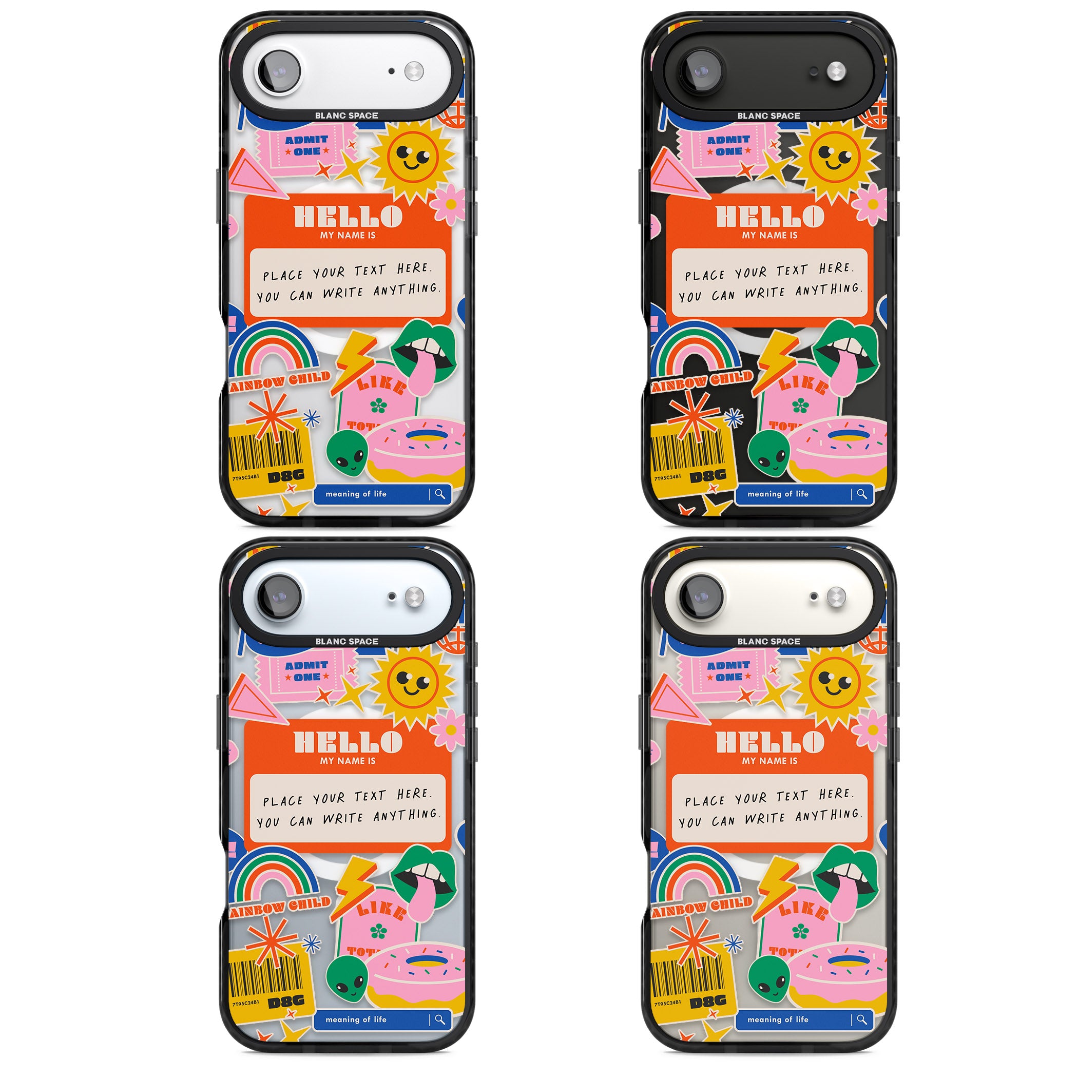 Personalised Retro Vibes Sticker iPhone 17 Air Impact Pro Black Phone Case APT Impact Protection