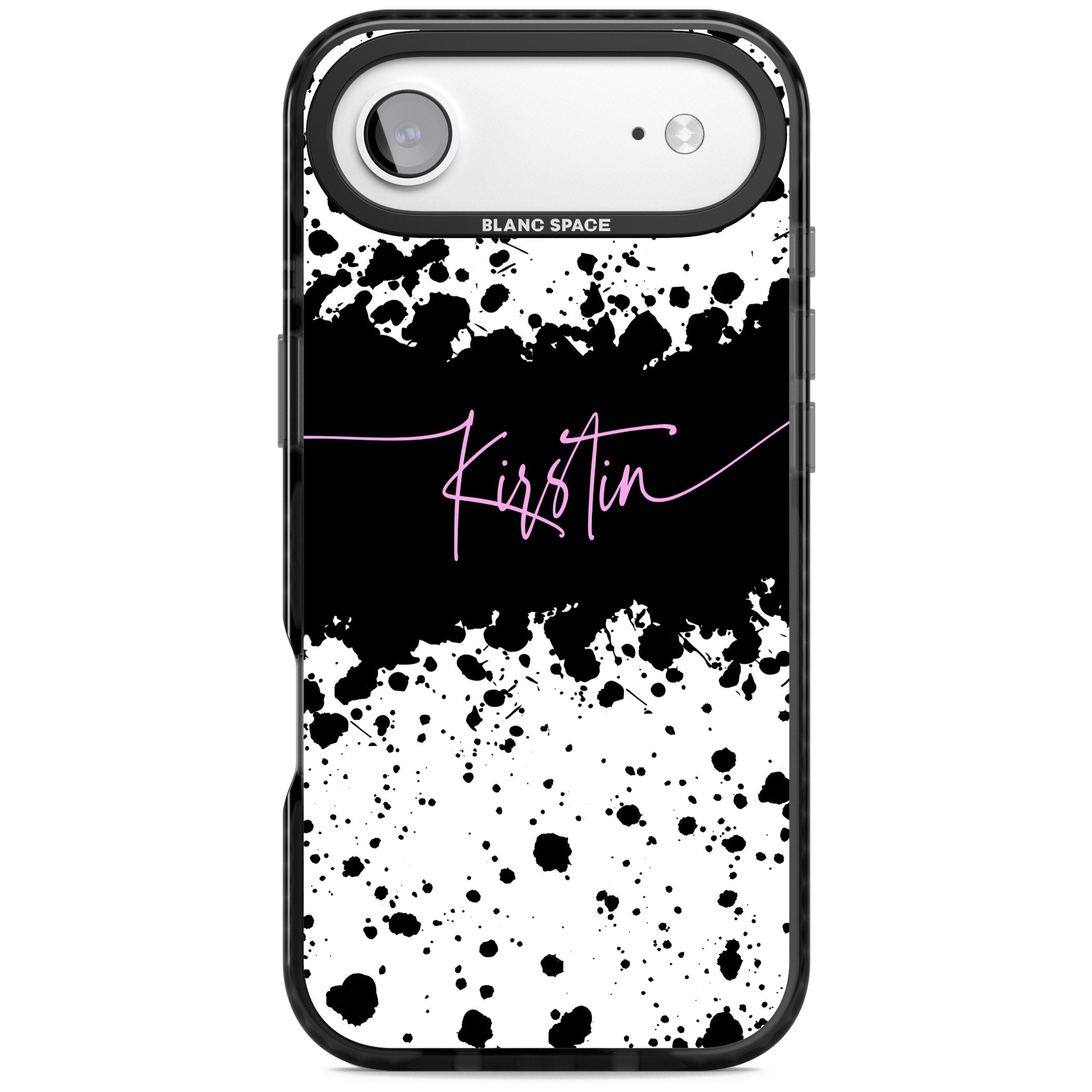 Personalised Bold Paint Splatters iPhone 17 Air Impact Pro Black Phone Case
