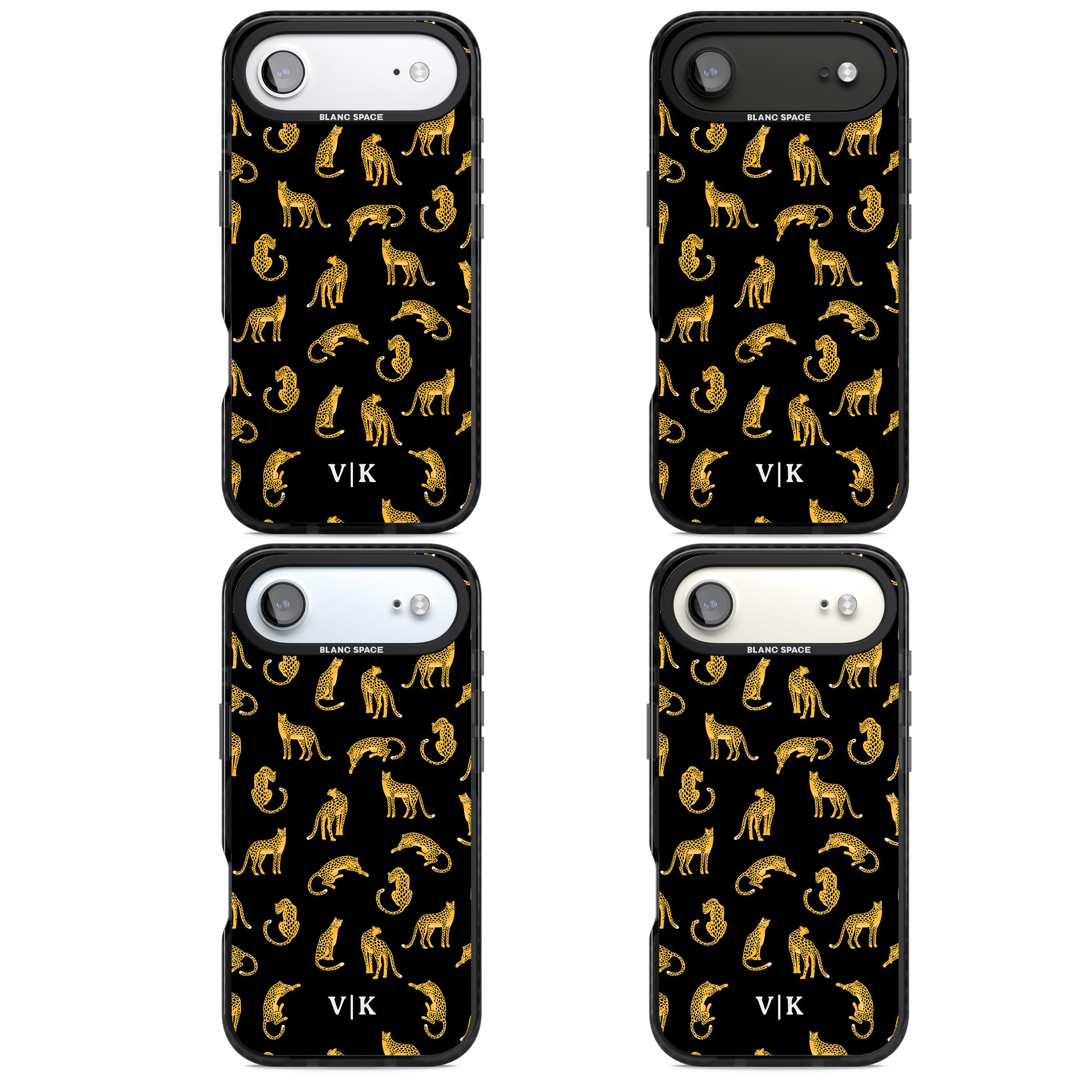Personalised Gold Cheetah Pattern iPhone 17 Air Impact Pro Black Phone Case APT Impact Protection