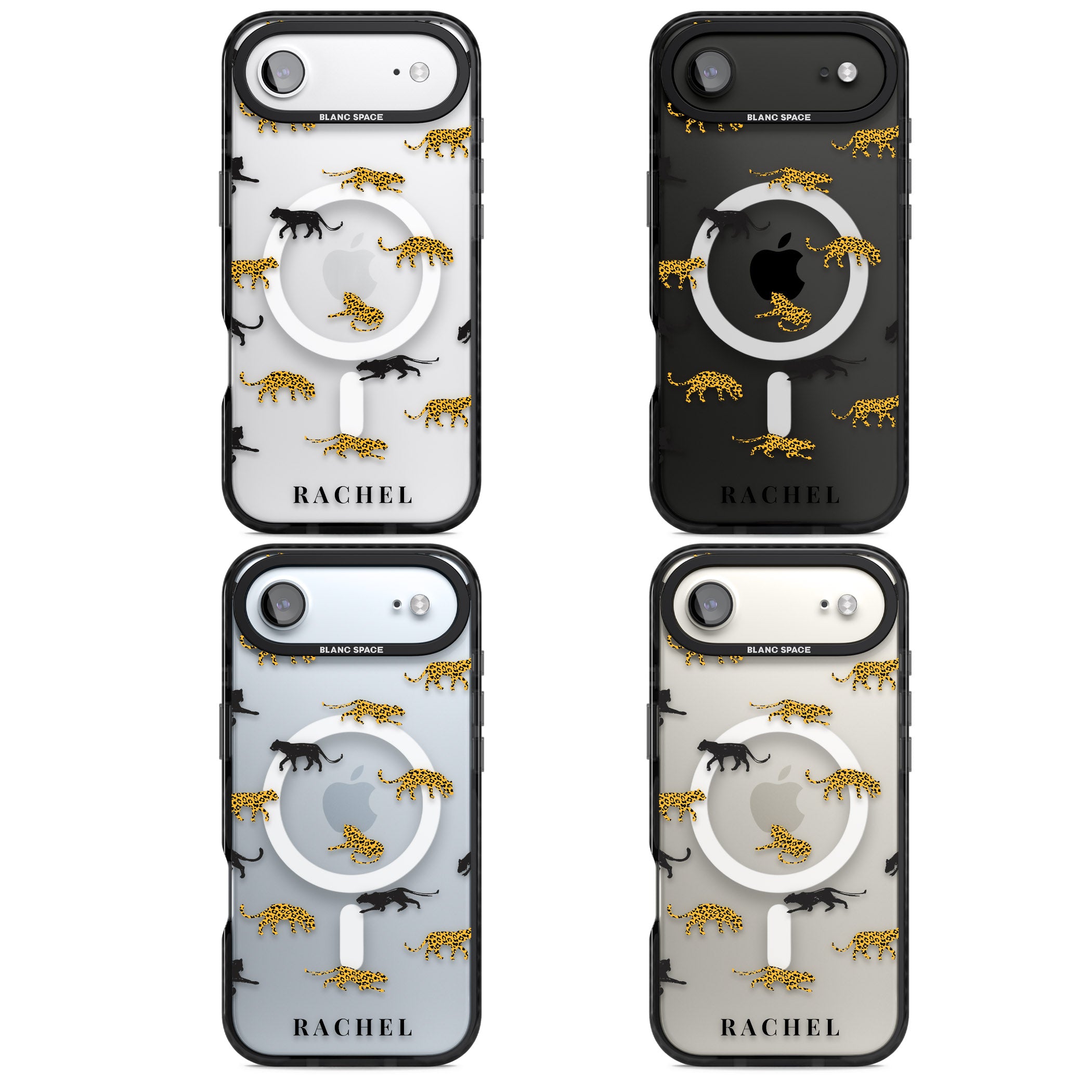 Personalised Jaguar Pattern iPhone 17 Air Impact Pro Black Phone Case APT Impact Protection